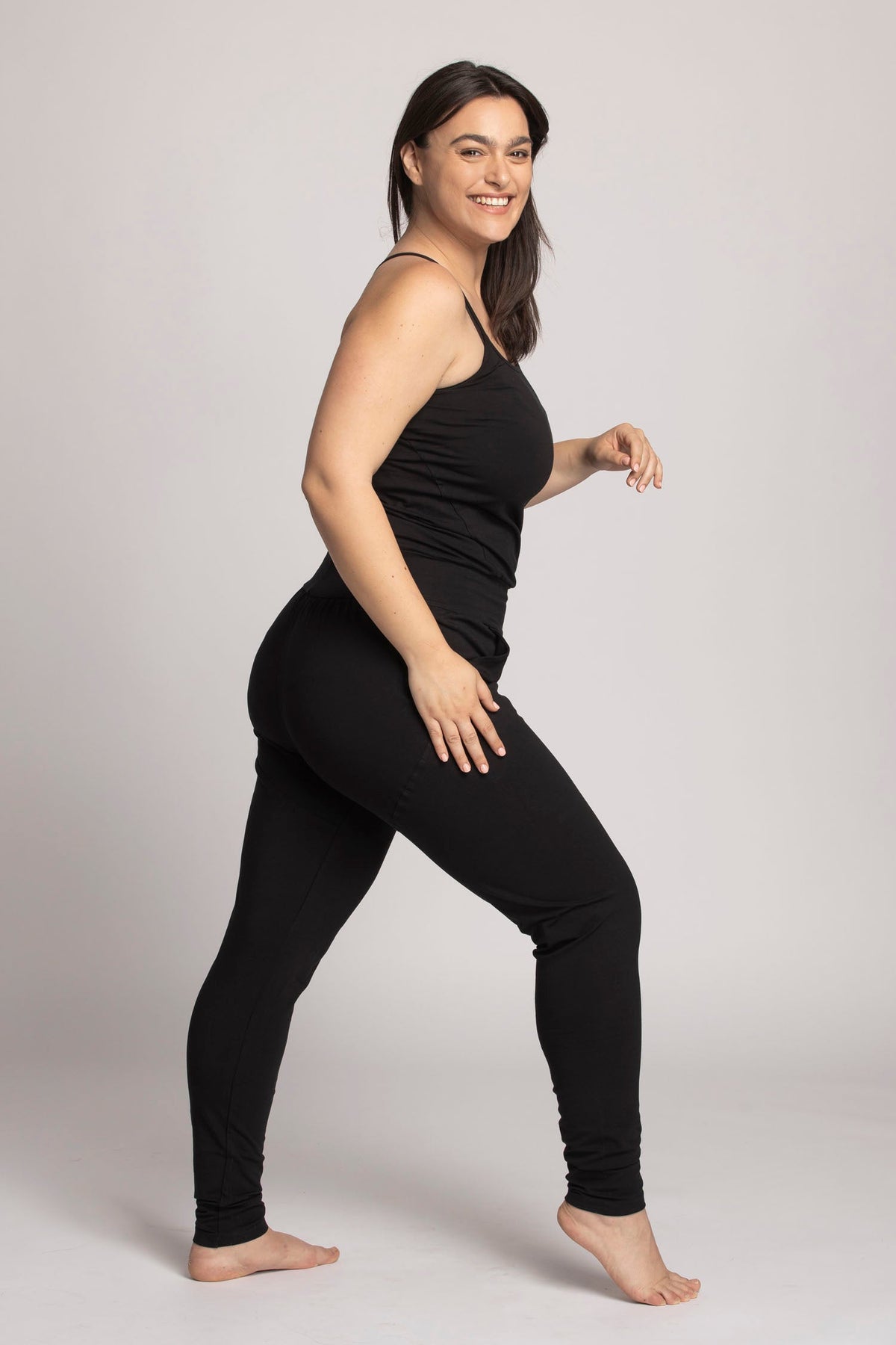 Long Yoga Jumpsuit womens clothing Ripple Yoga Wear black L 