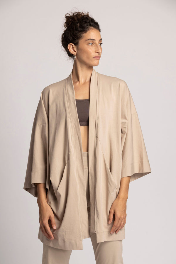 Organic Cotton Lounge Kimono Cardigan Ripple Yoga Wear