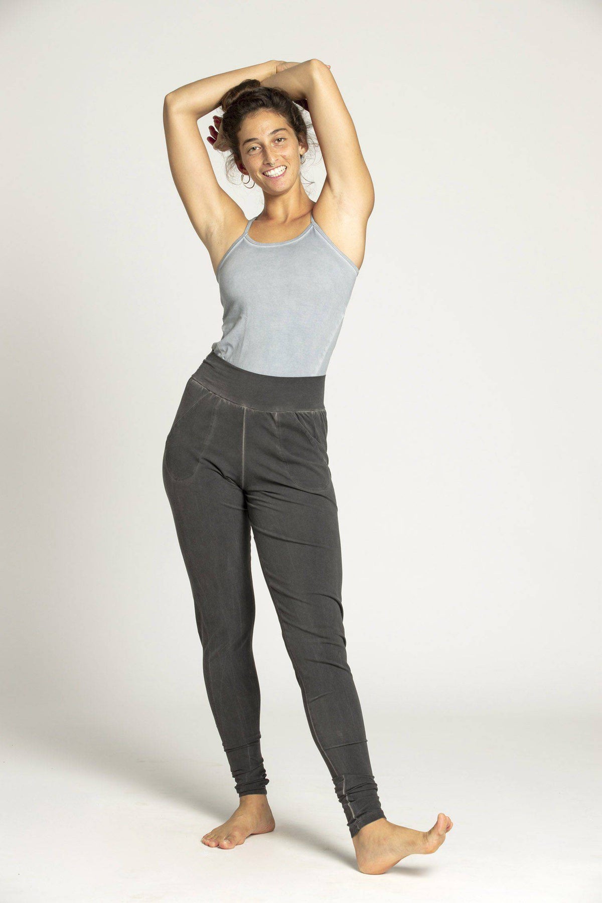 Stone Wash Extra Long Slouchy Pants - womens clothing - Ripple Yoga Wear