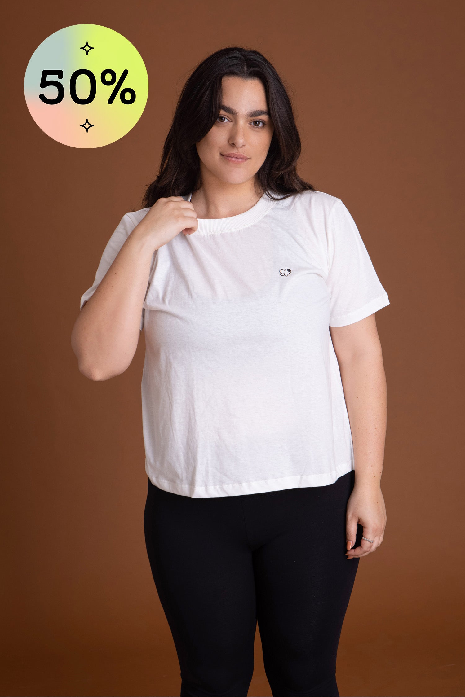 I'mPerfect 100% Cotton Crew Neck T-Shirt 50%off