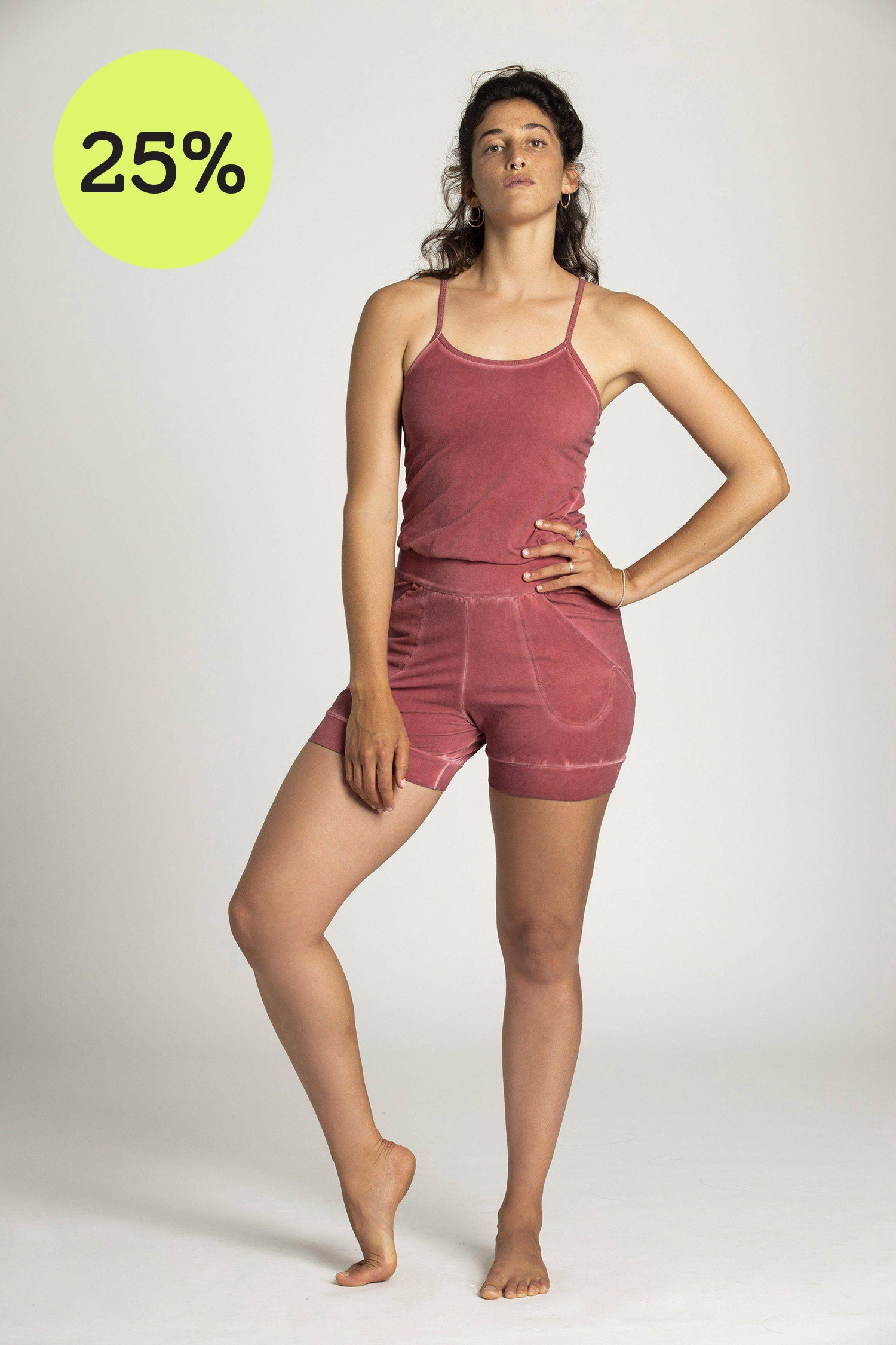 I'mPerfect Stonewash Short Yoga Jumpsuit 25%off