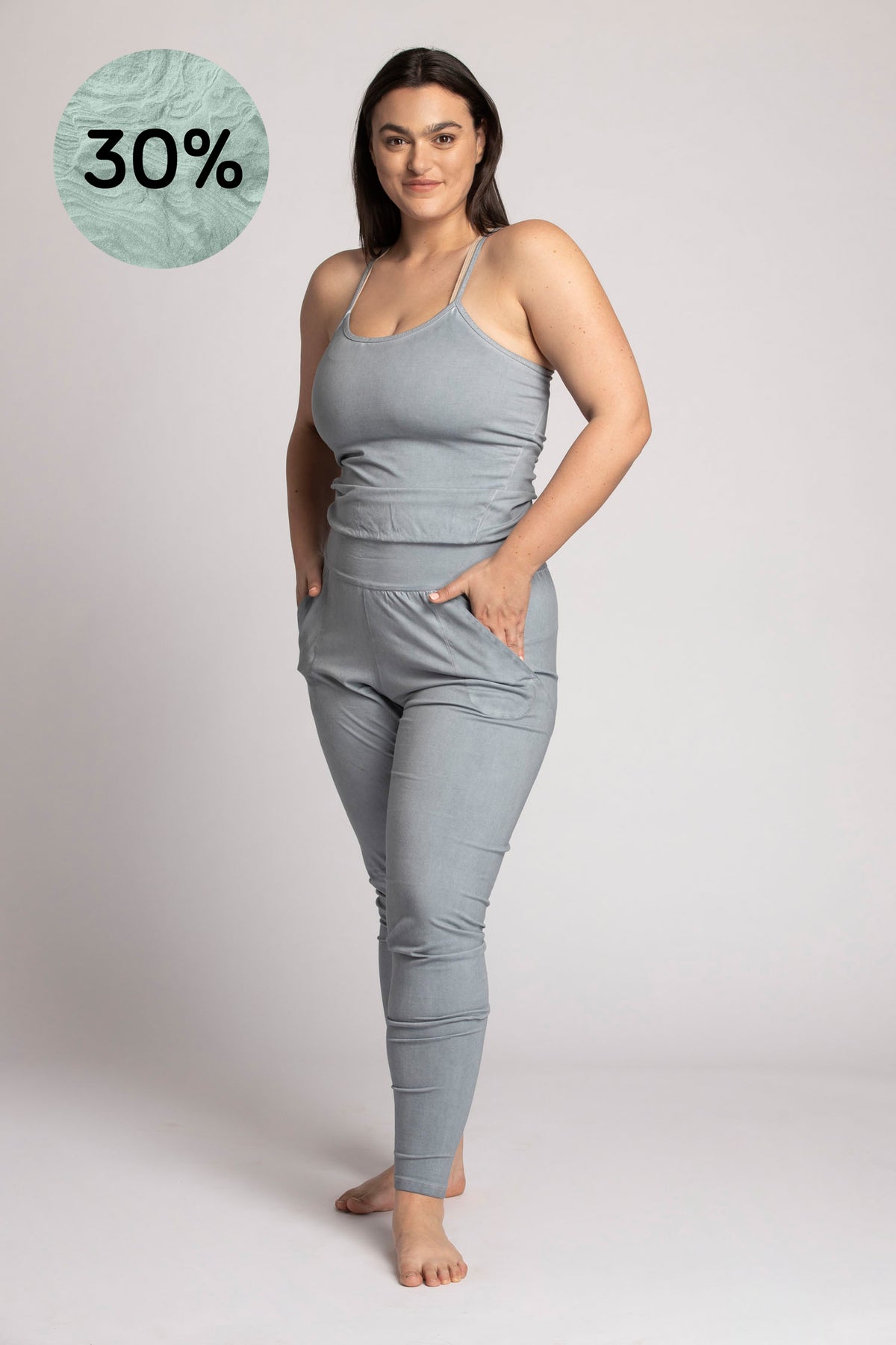 Stonewash Long Yoga Jumpsuit
