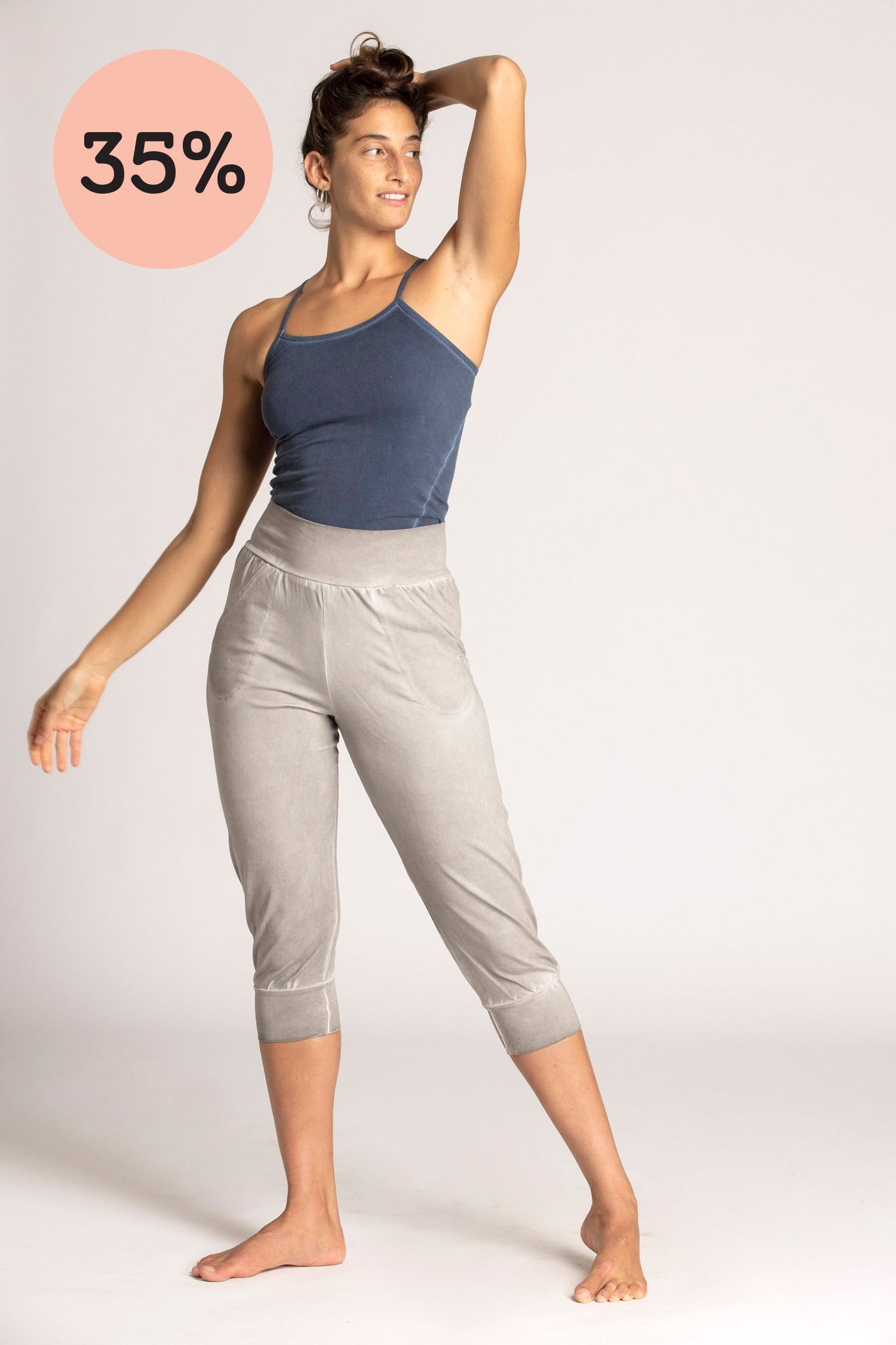 I'mPerfect Stonewash Slouchy Capri Pants 35%off