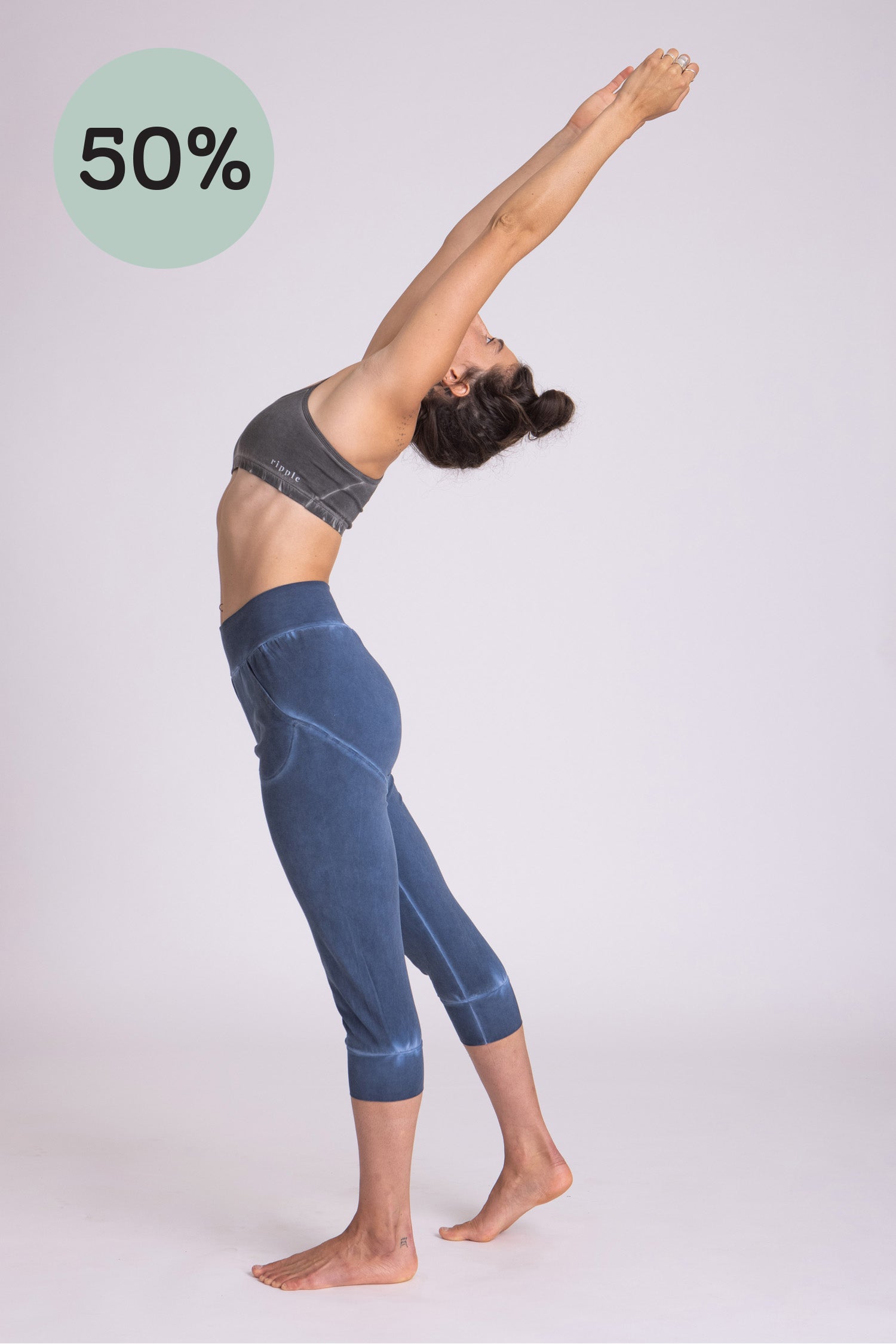 I'mPerfect Stonewash Slouchy Capri Pants 50%off