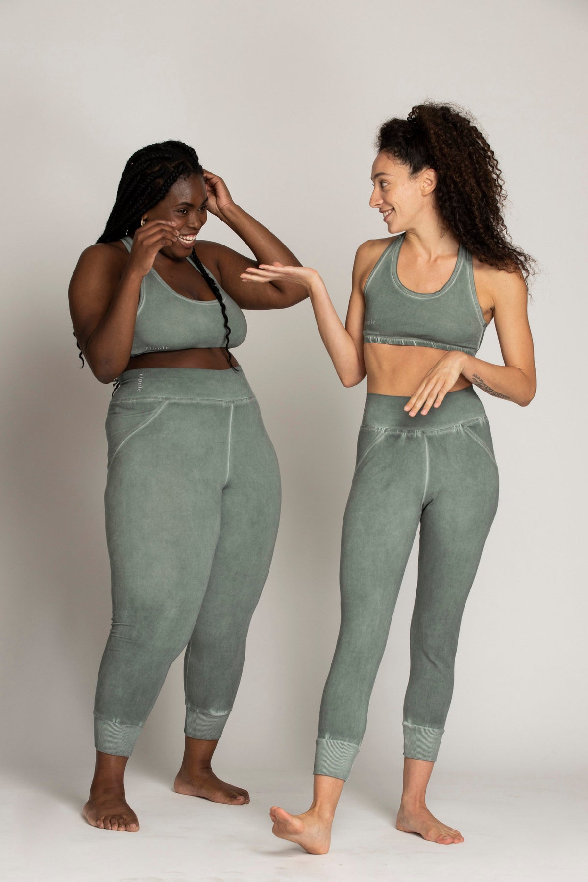 Ribbed Cuff Yoga Pants jade