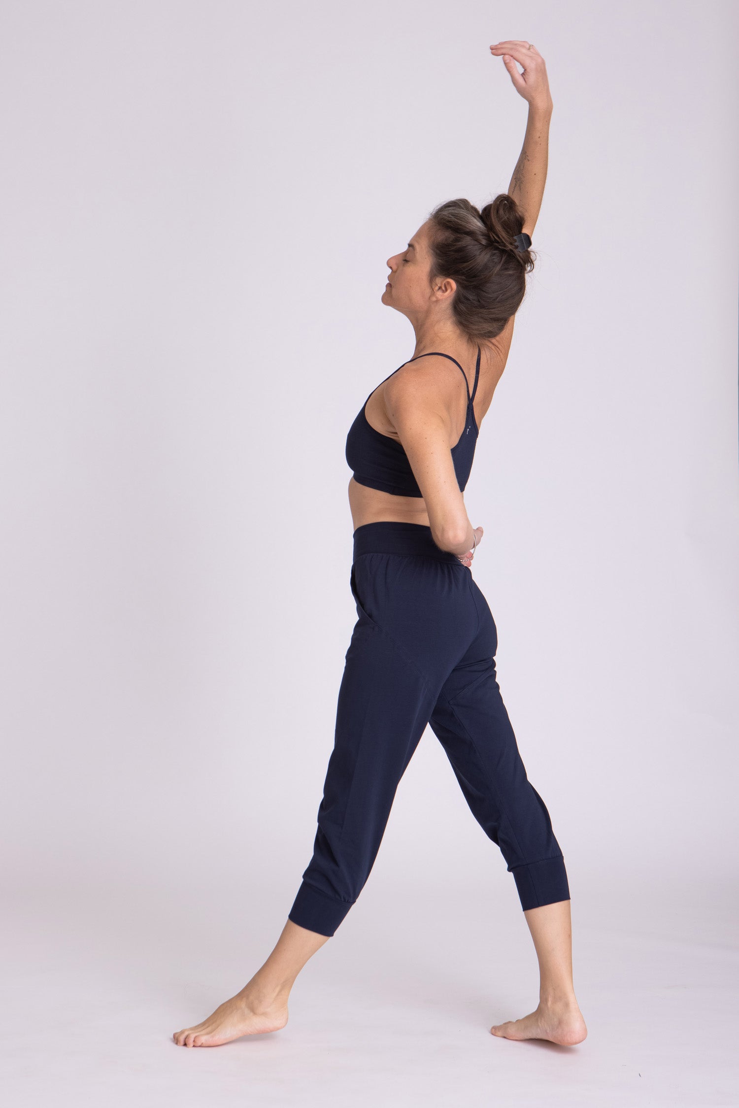 Organic navy Capri yoga pants