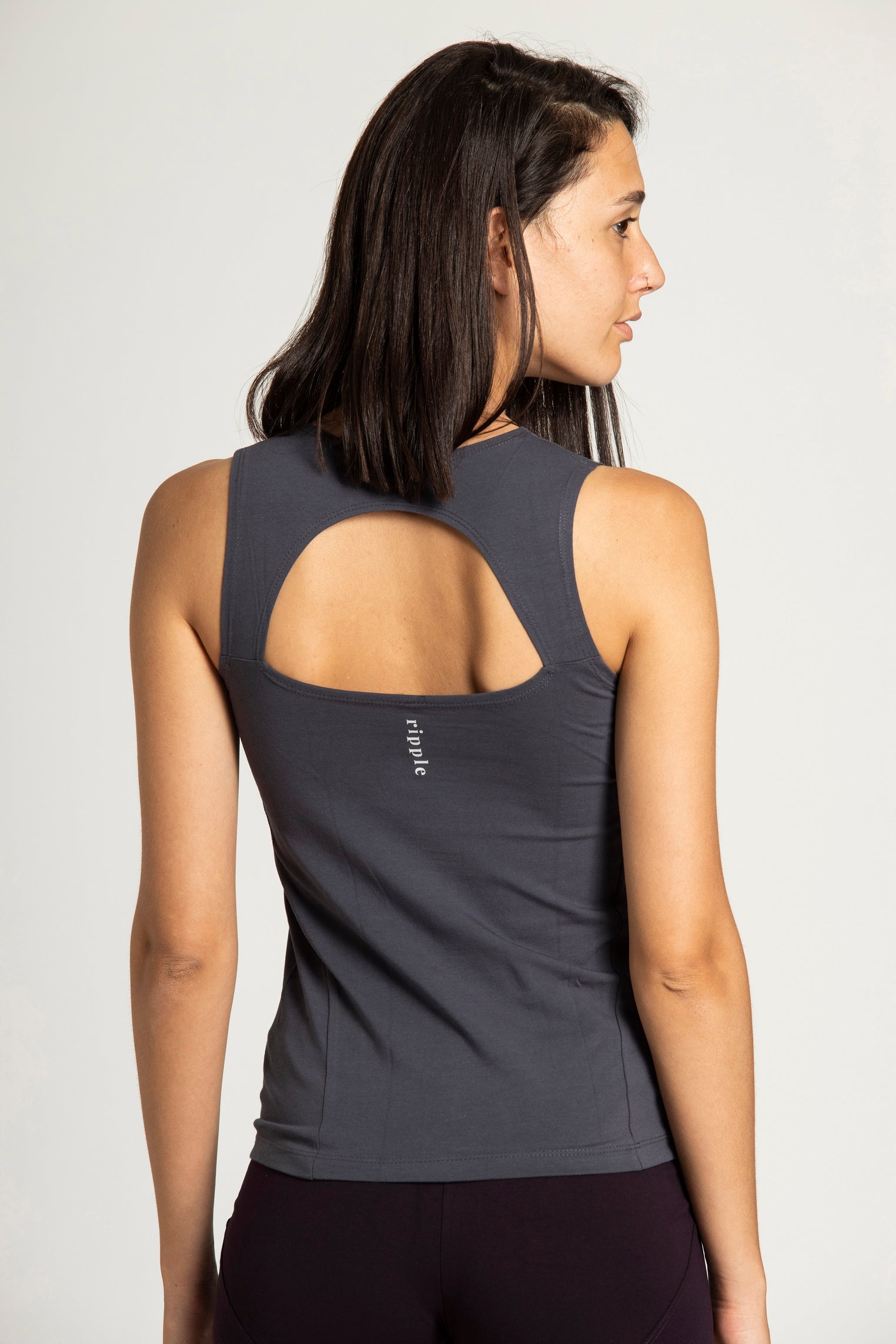 Organic Cotton Half Moon Open Back Tank Top