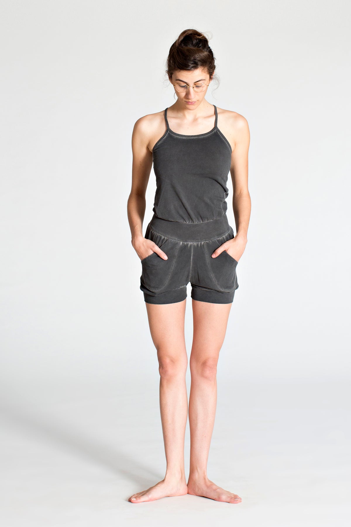 I&#39;mPerfect Stonewash Short Yoga Jumpsuit 25%off