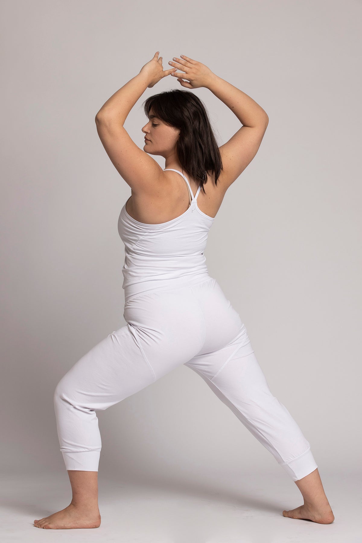 I&#39;mPerfect Organic Cotton Pure White Slouchy Capri Yoga Pants 35%off