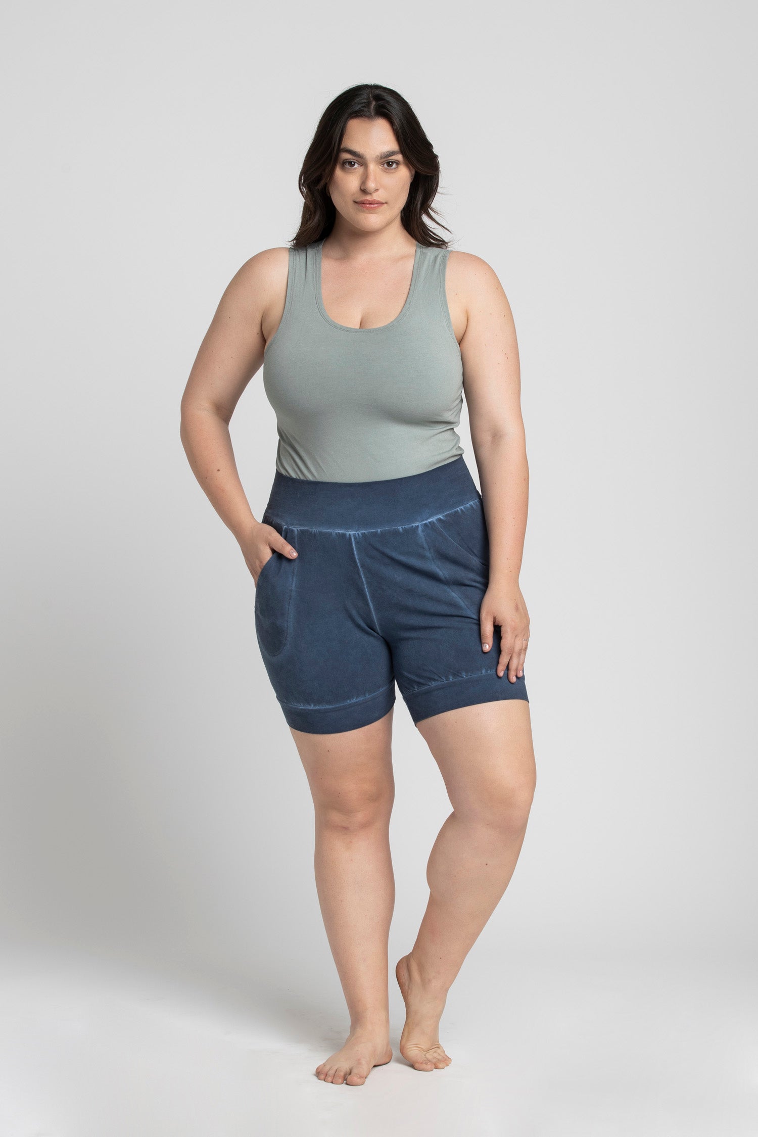 Stonewash Slouchy Yoga Shorts