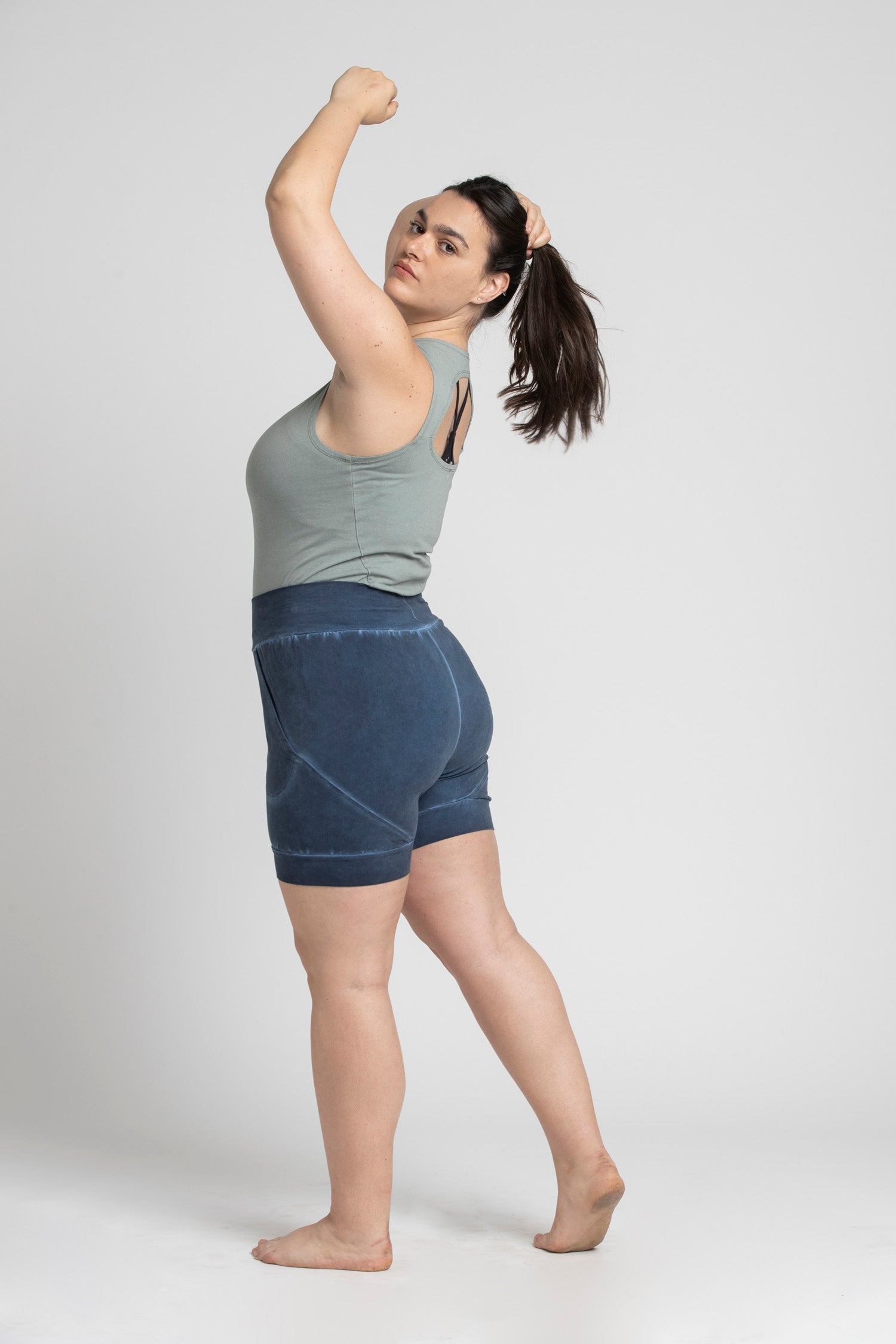 Stonewash Slouchy Yoga Shorts