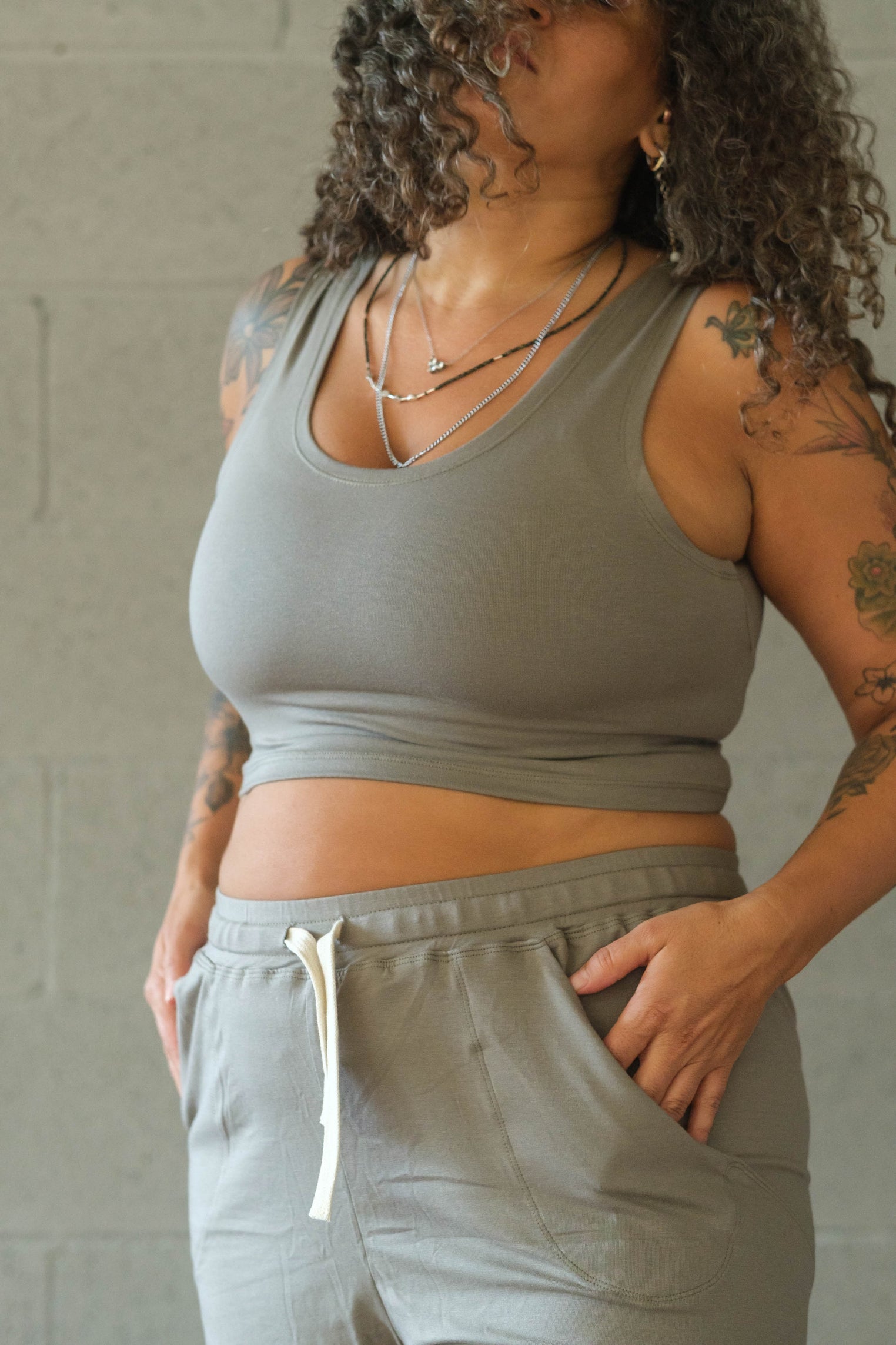 Soft Modal V Back Cropped Top