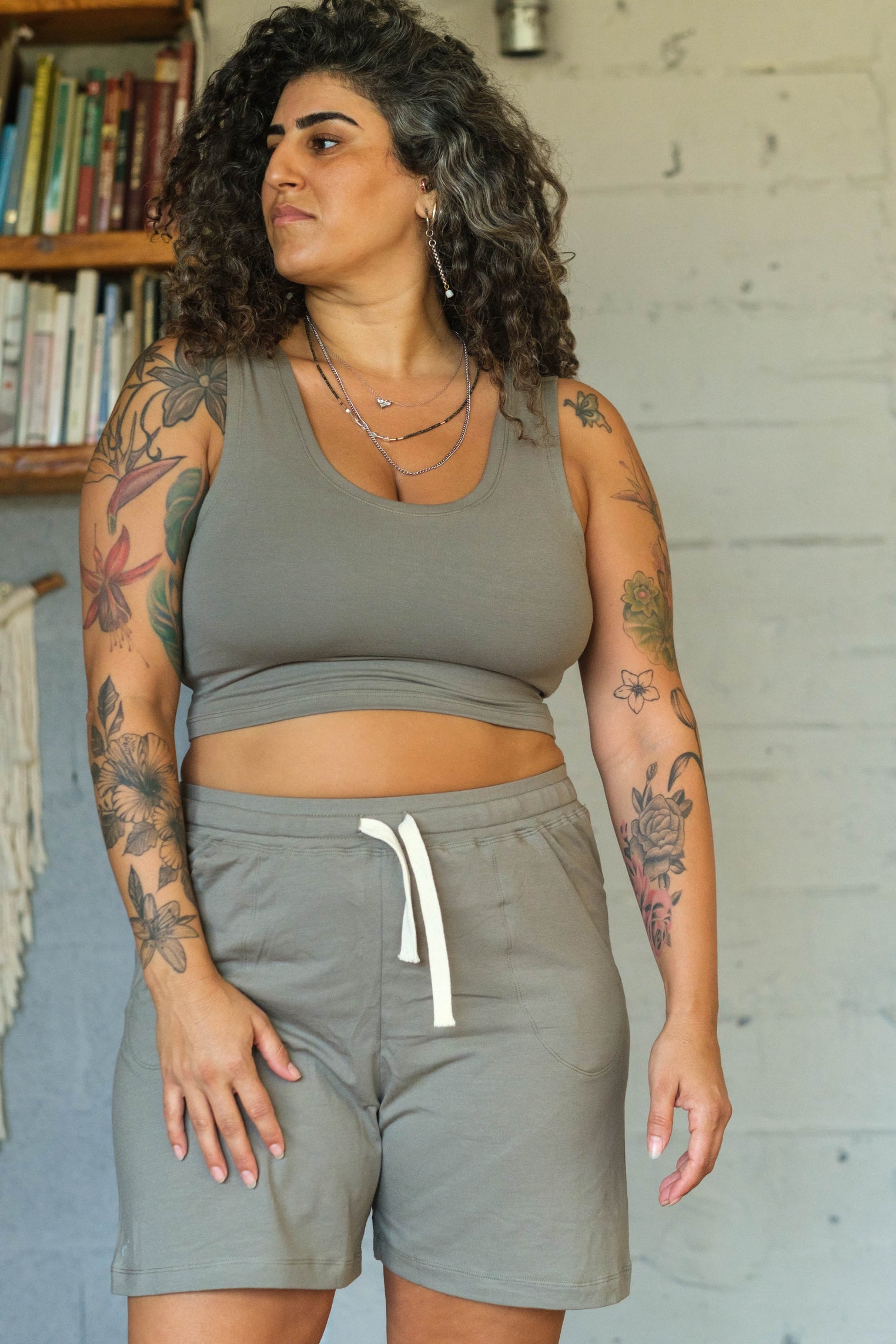 Soft Modal V Back Cropped Top