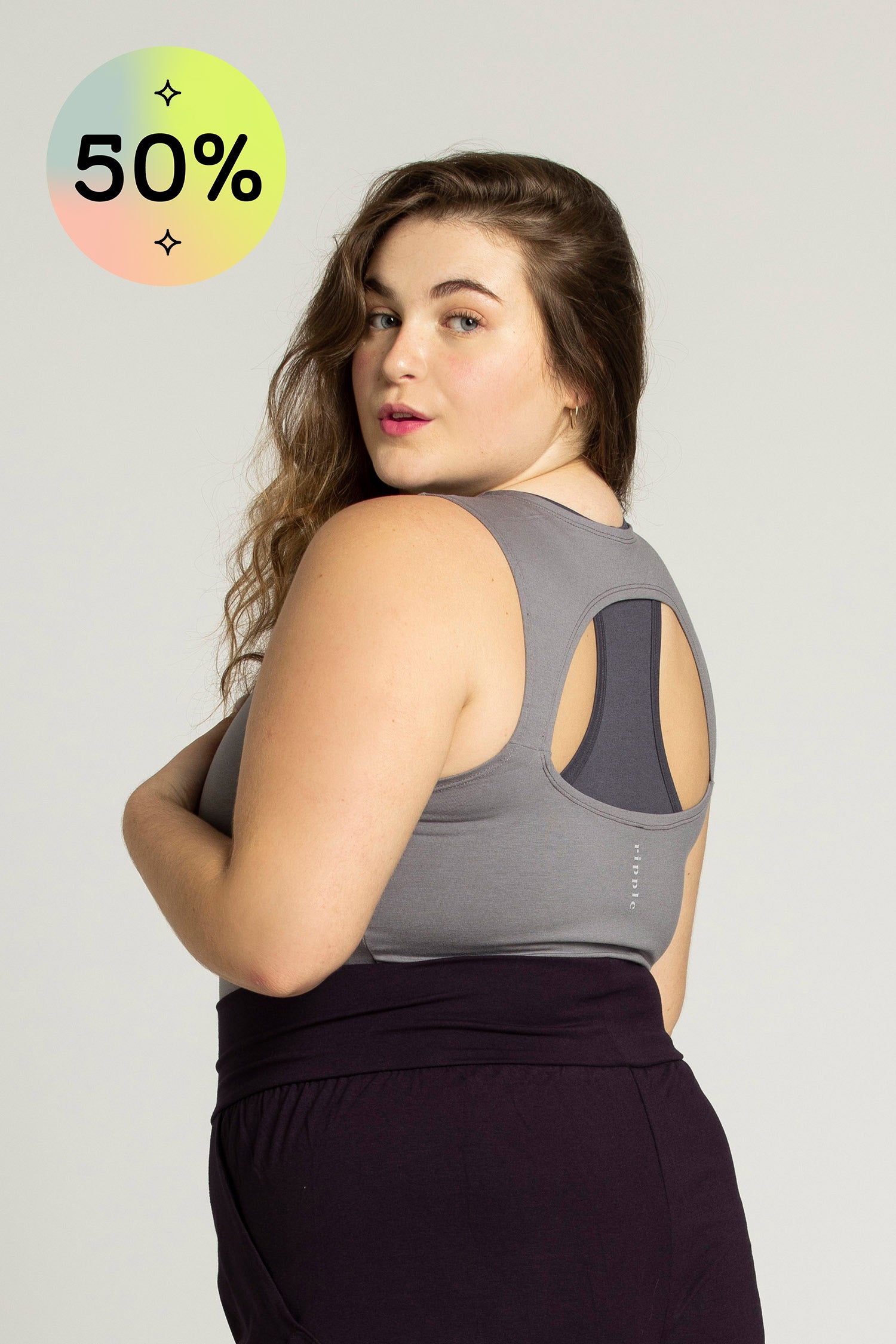 I'mPerfect Half Moon Open Back Tank Top 50%off
