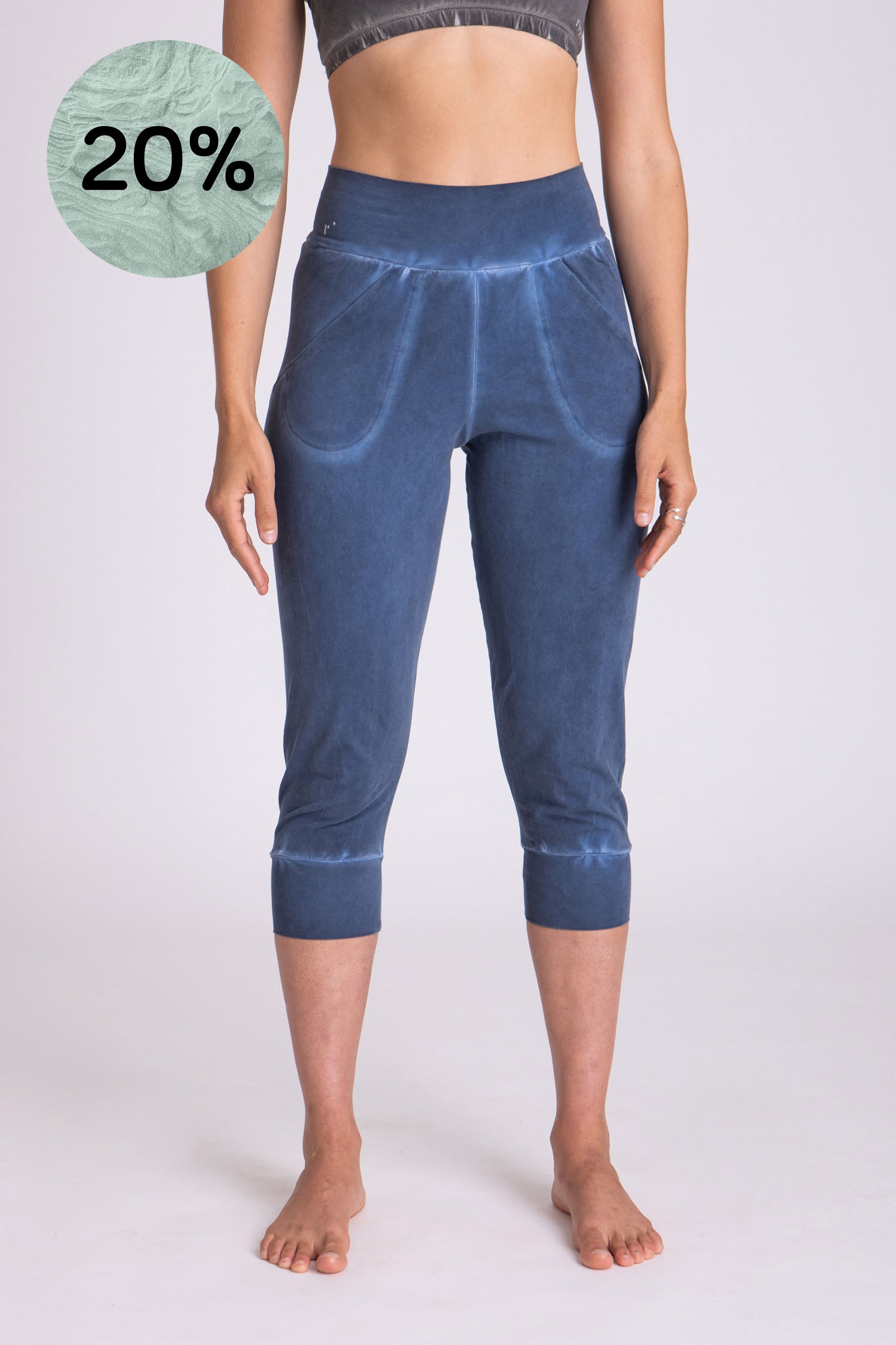 Stonewash Slouchy Capri Pants