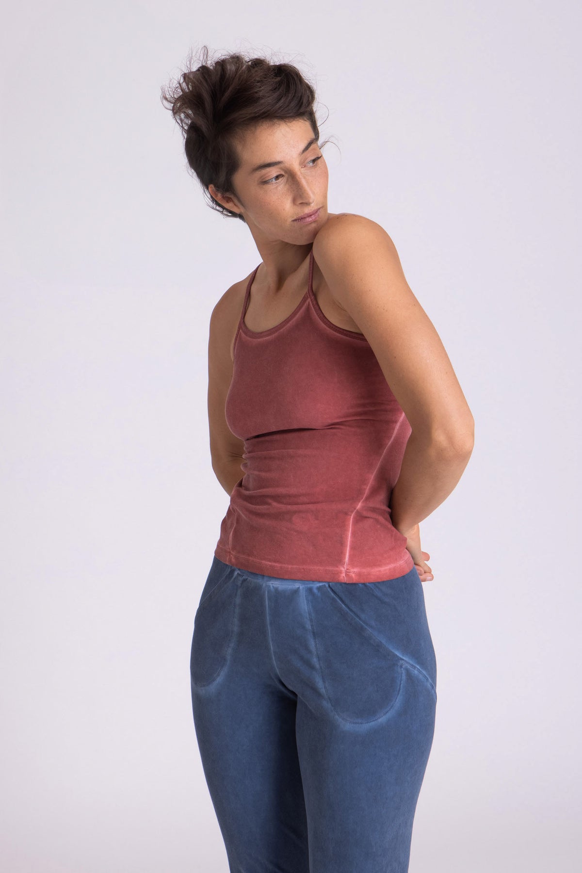 Stonewash Criss Cross Tank Top