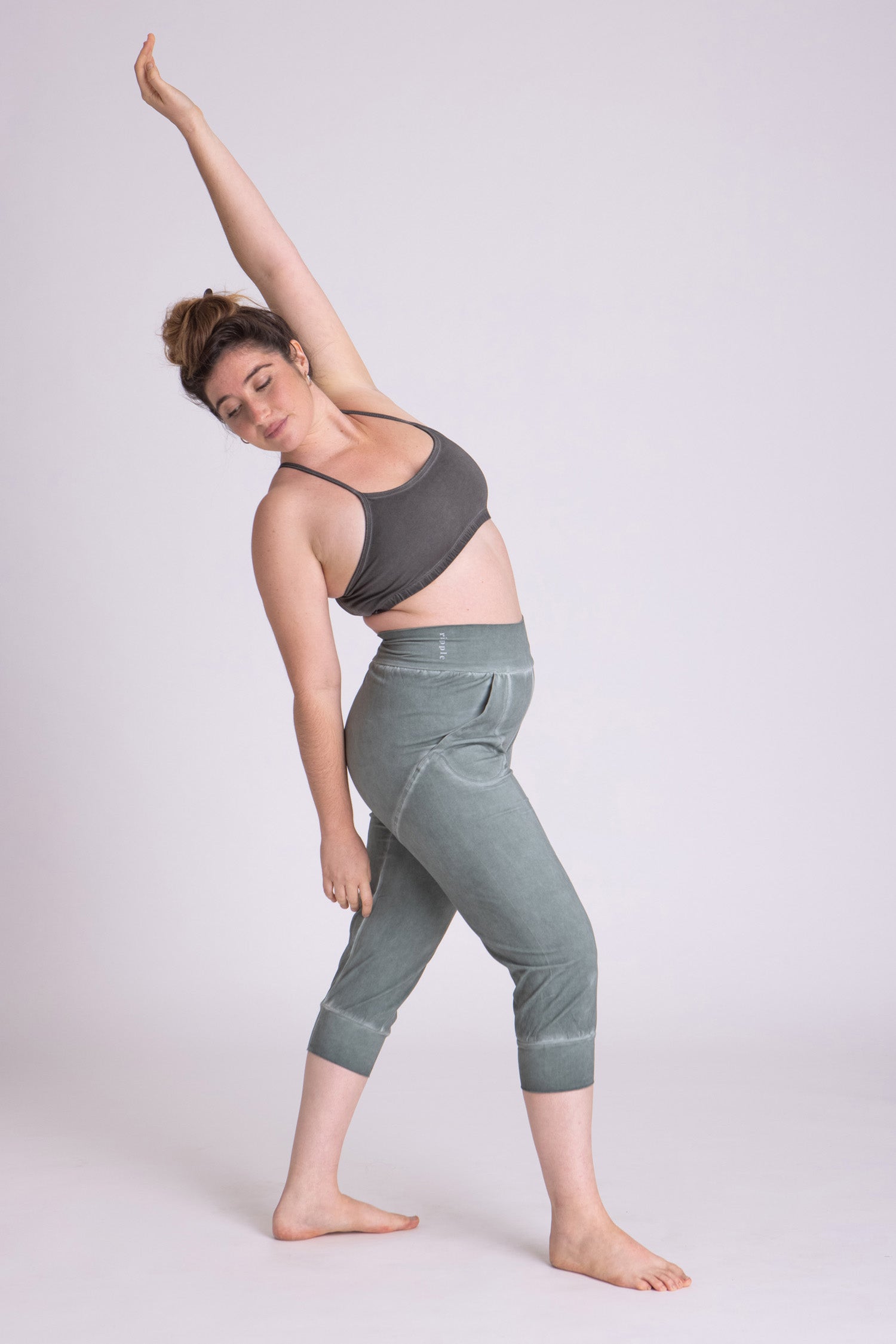 Stonewash Slouchy Capri Pants