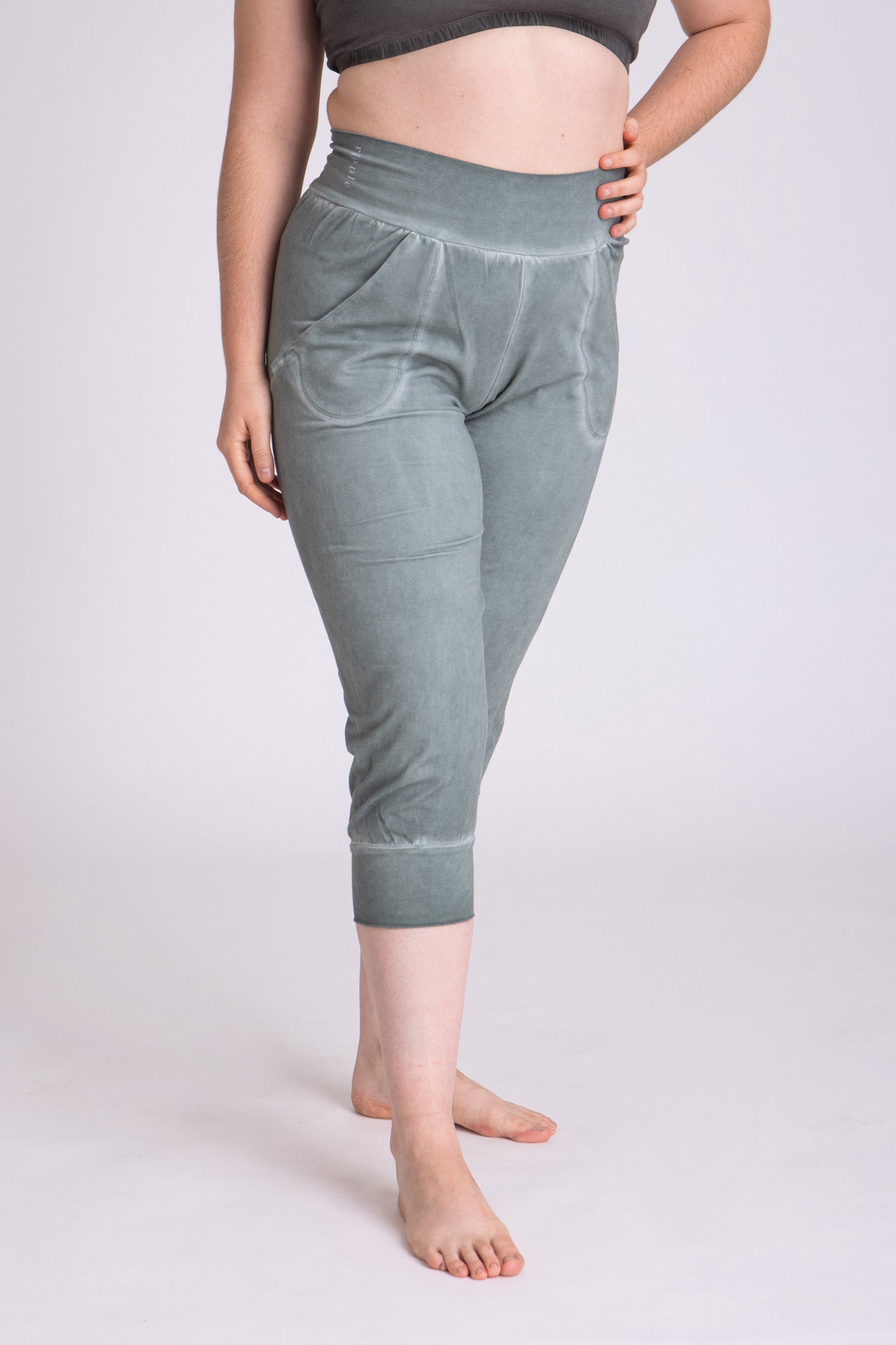 Stonewash Slouchy Capri Pants