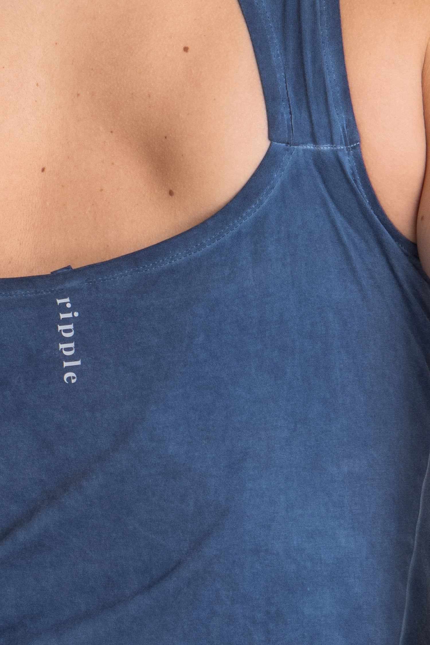 Stonewash Half Moon Open Back Tank Top