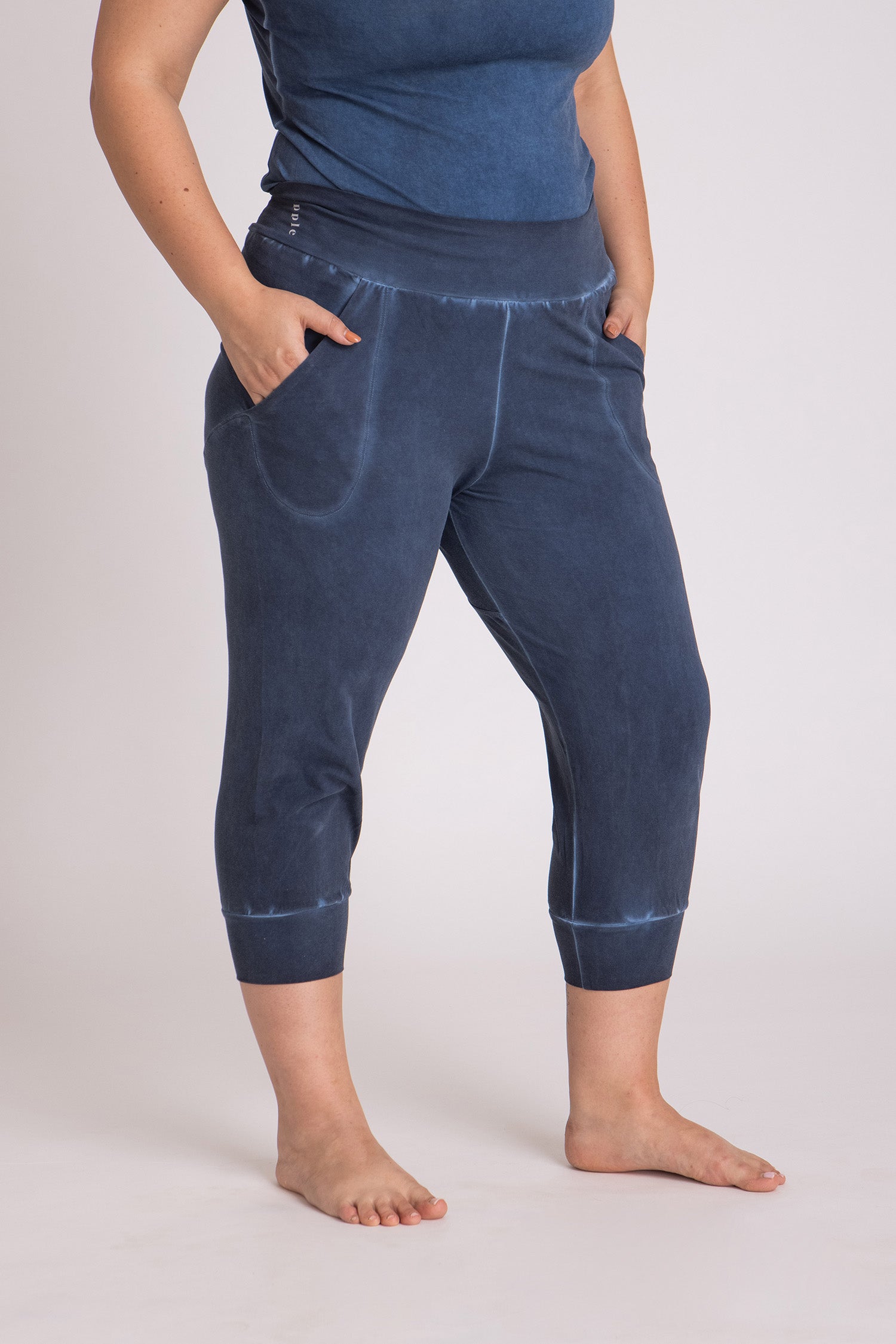 Stonewash Slouchy Capri Pants
