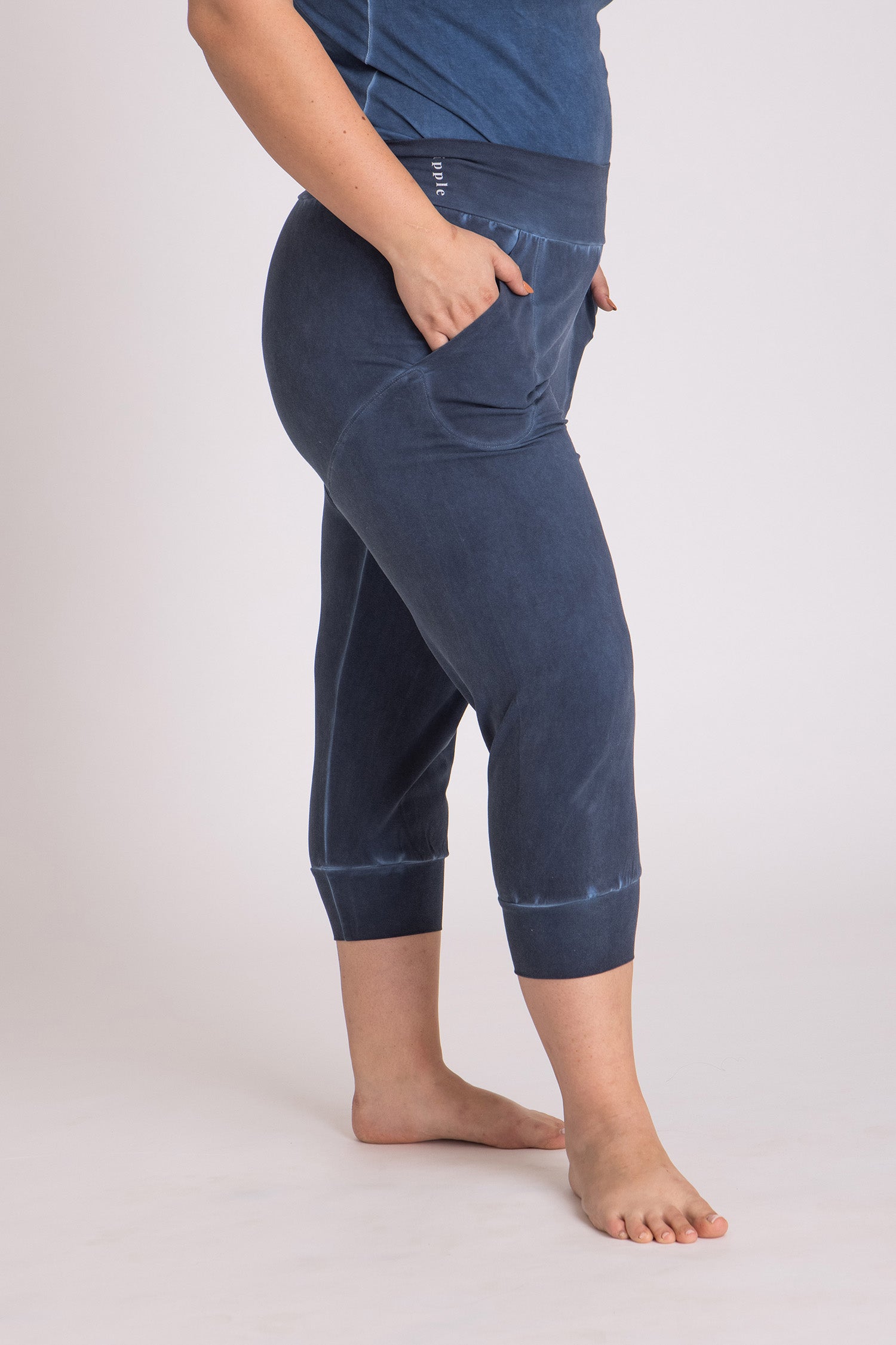 Stonewash Slouchy Capri Pants