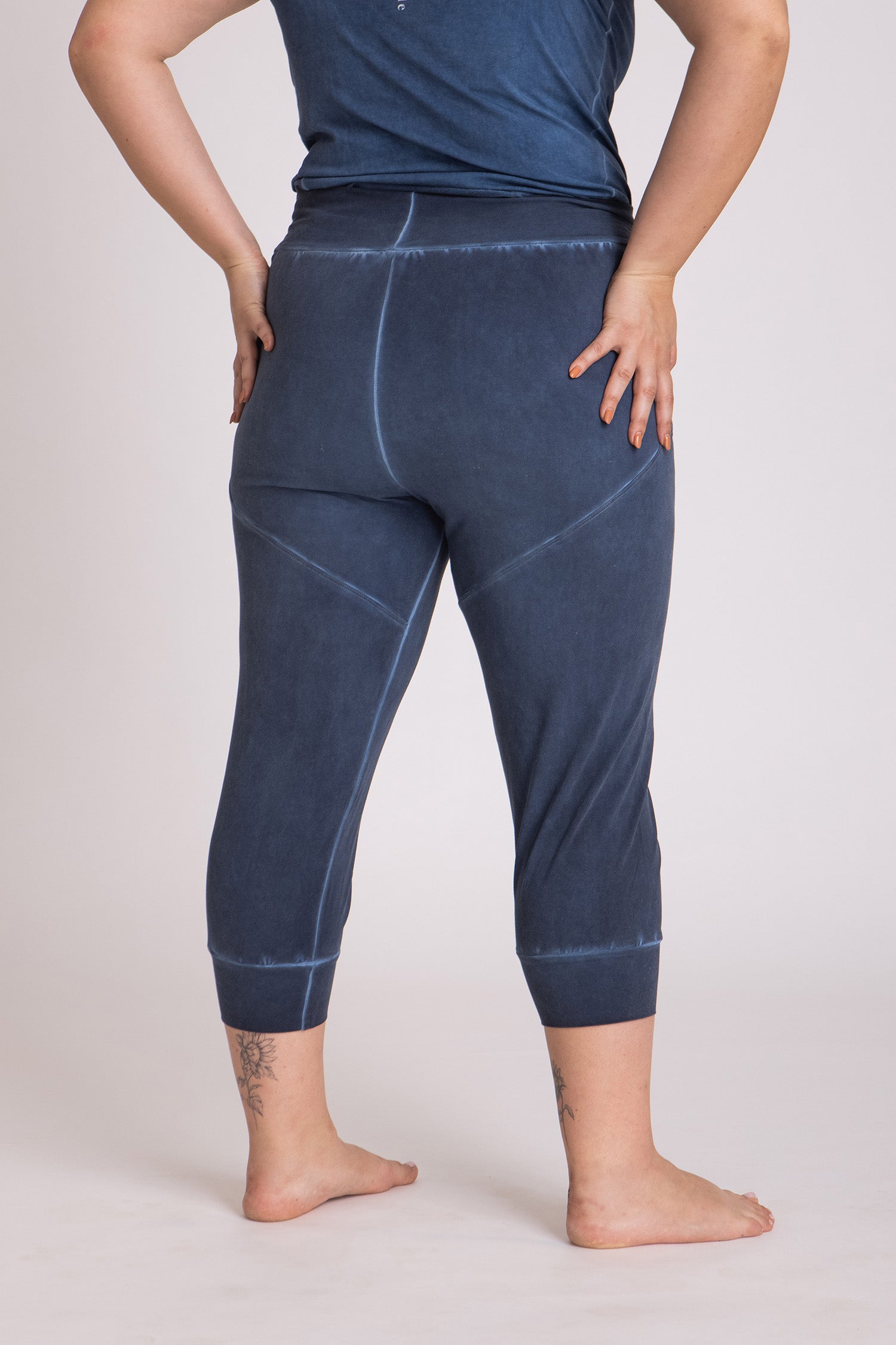 Stonewash Slouchy Capri Pants