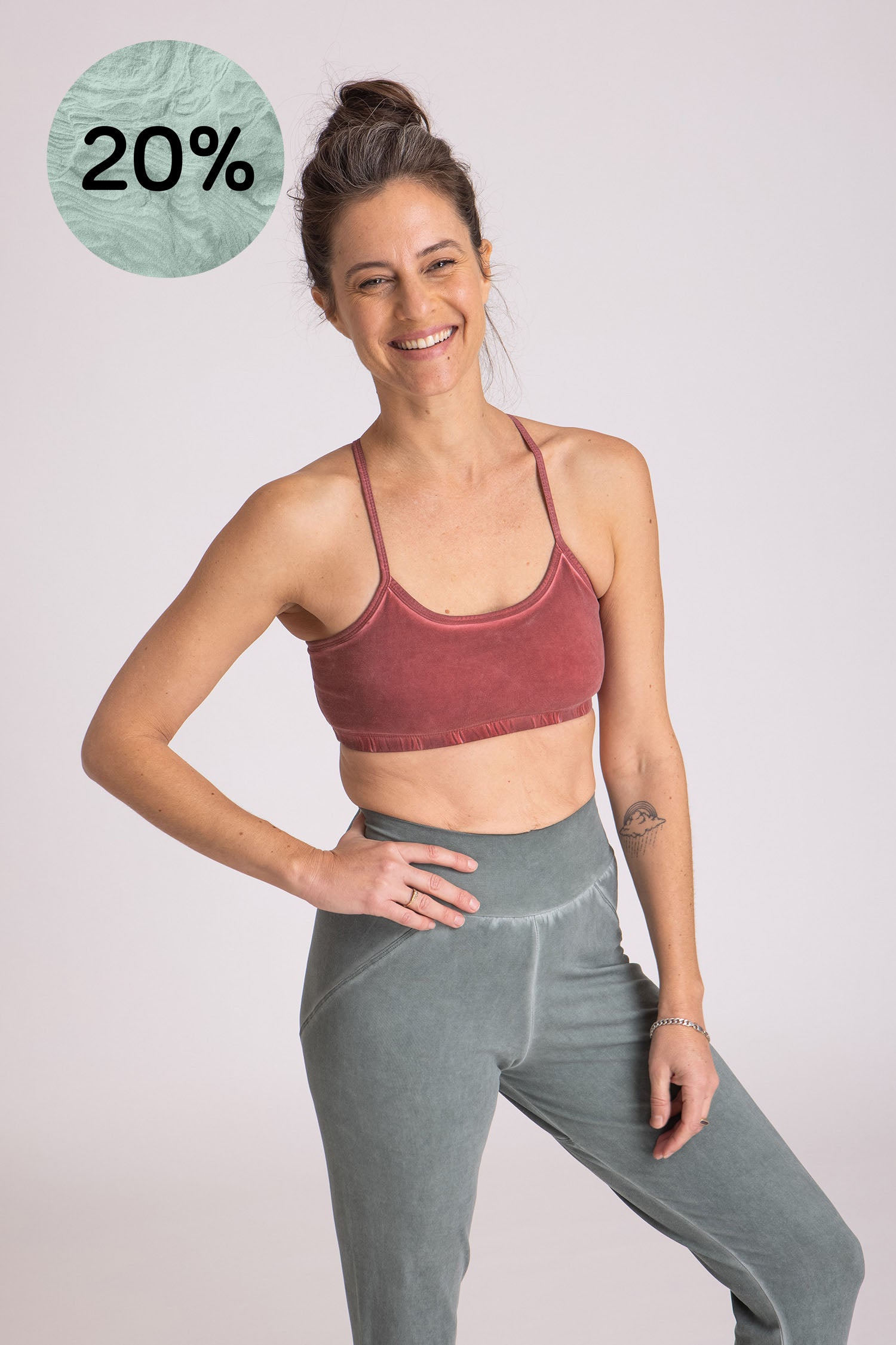 Stonewash Criss Cross Bra