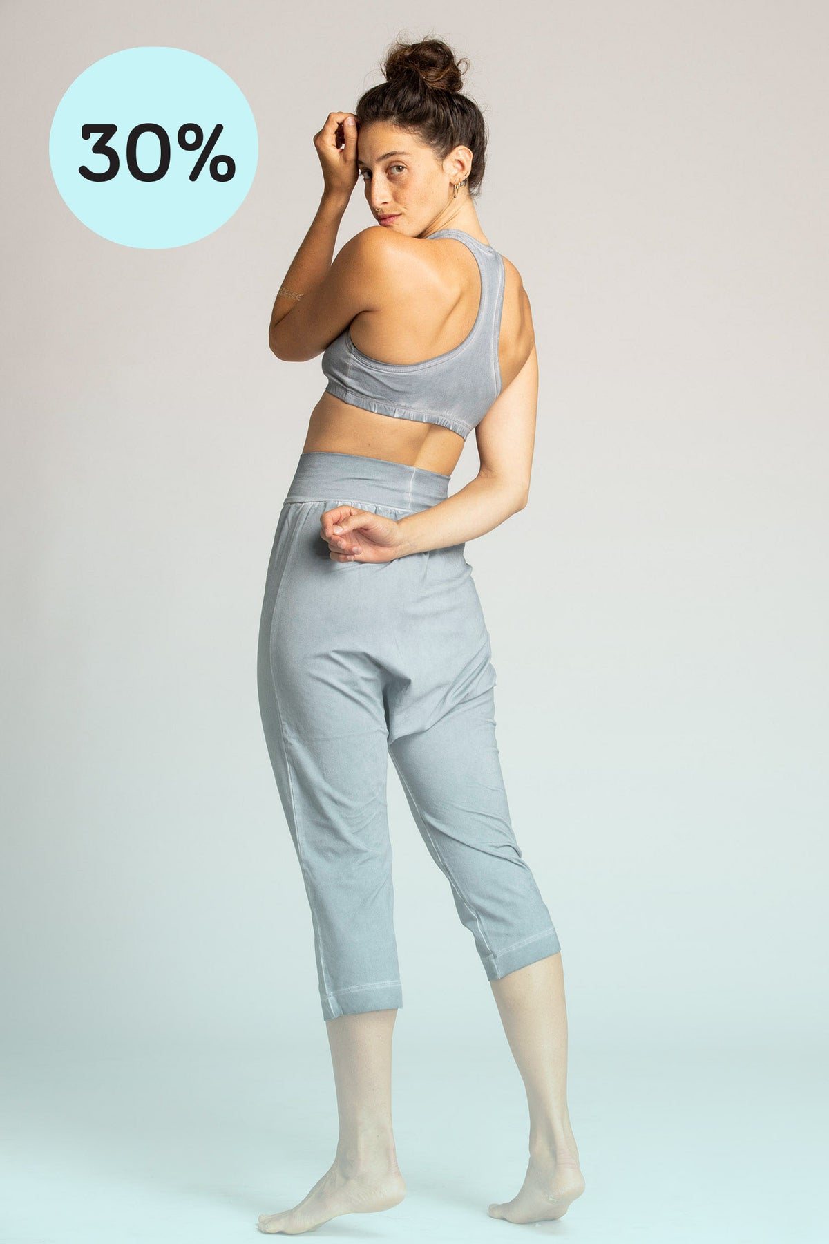Stonewash Mini-Harem Pants