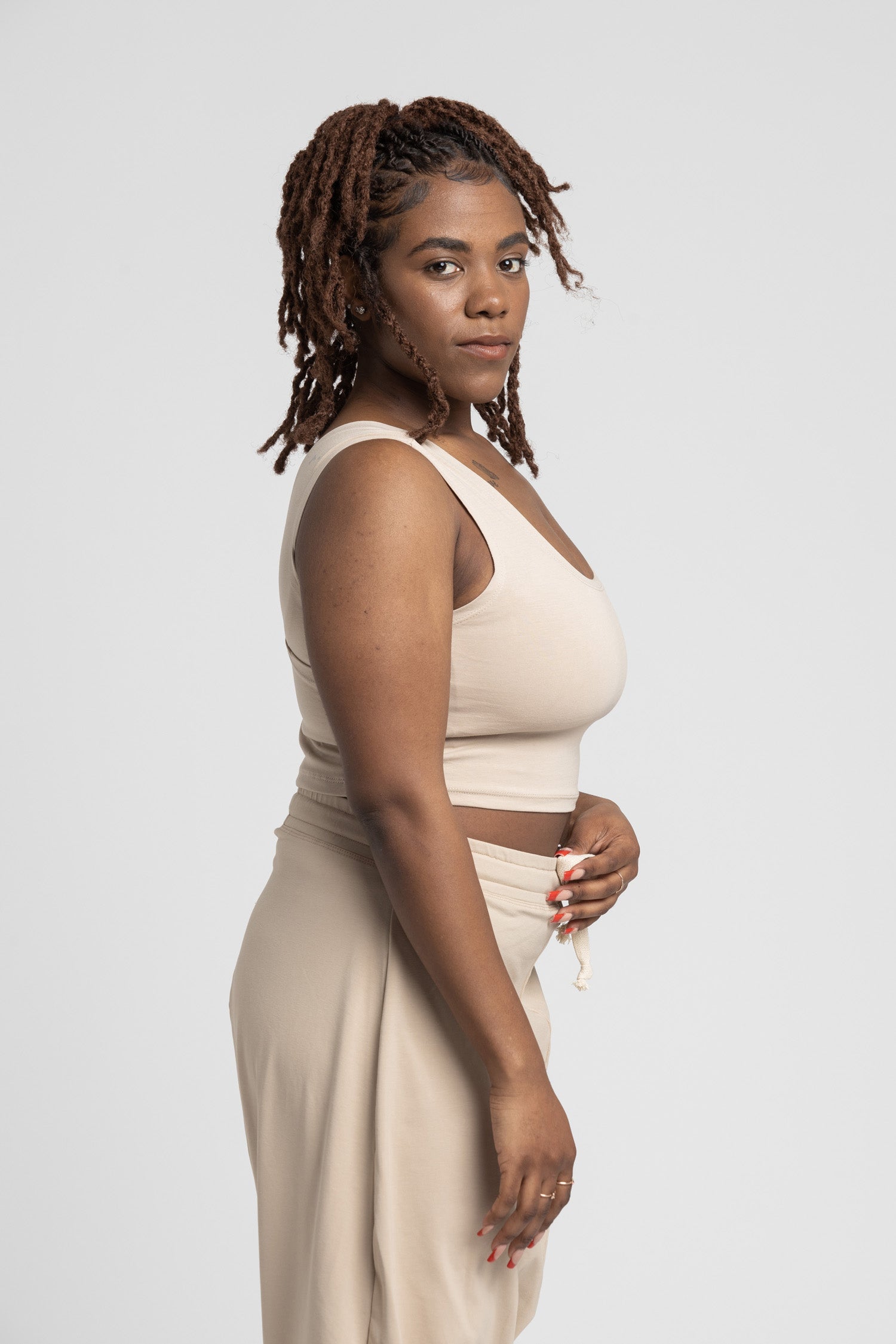 V Back Cropped Tank Top