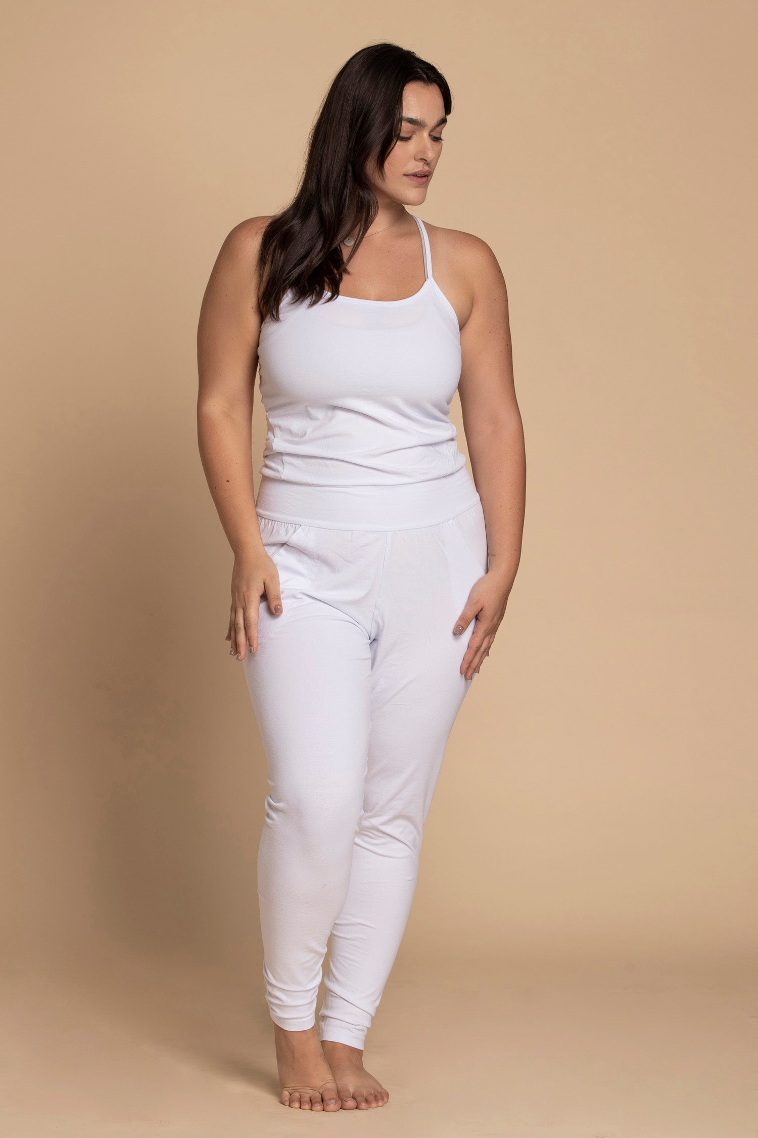 I'mPerfect Pure White Long Yoga Jumpsuit 50%off