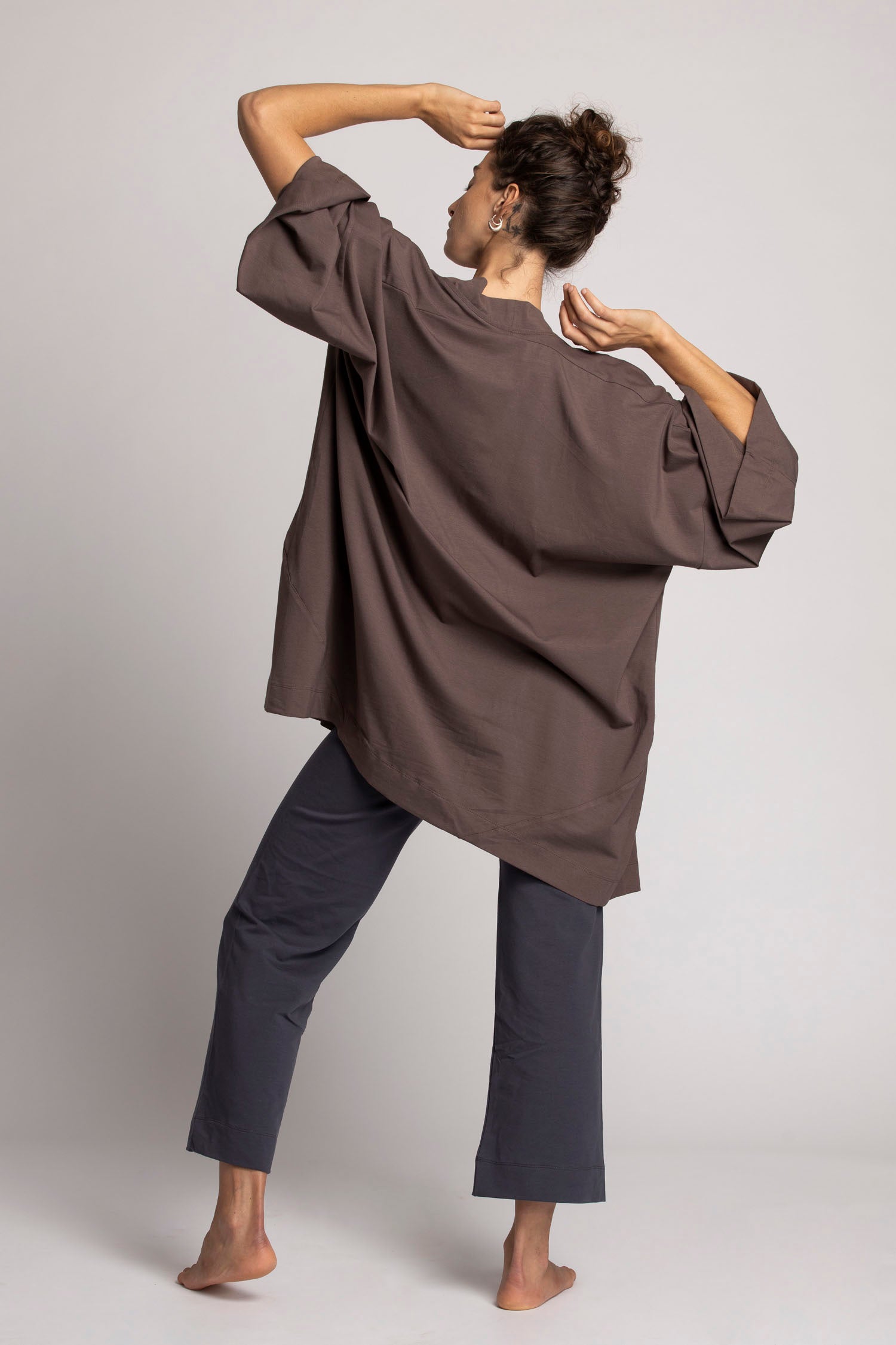 Soft Modal Lounge Kimono Cardigan - Pecan