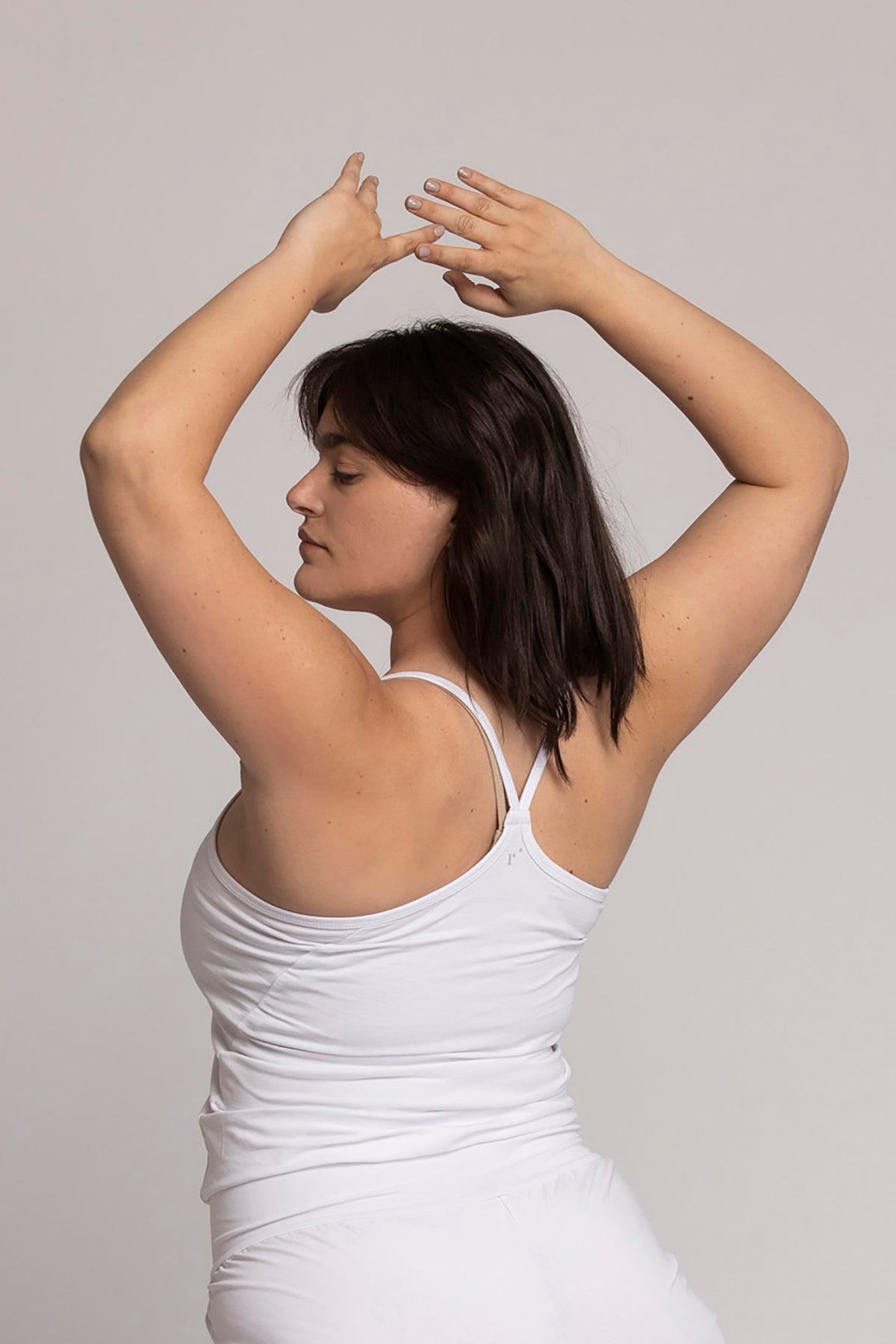 Organic Cotton Pure White Criss Cross Yoga Tank Top