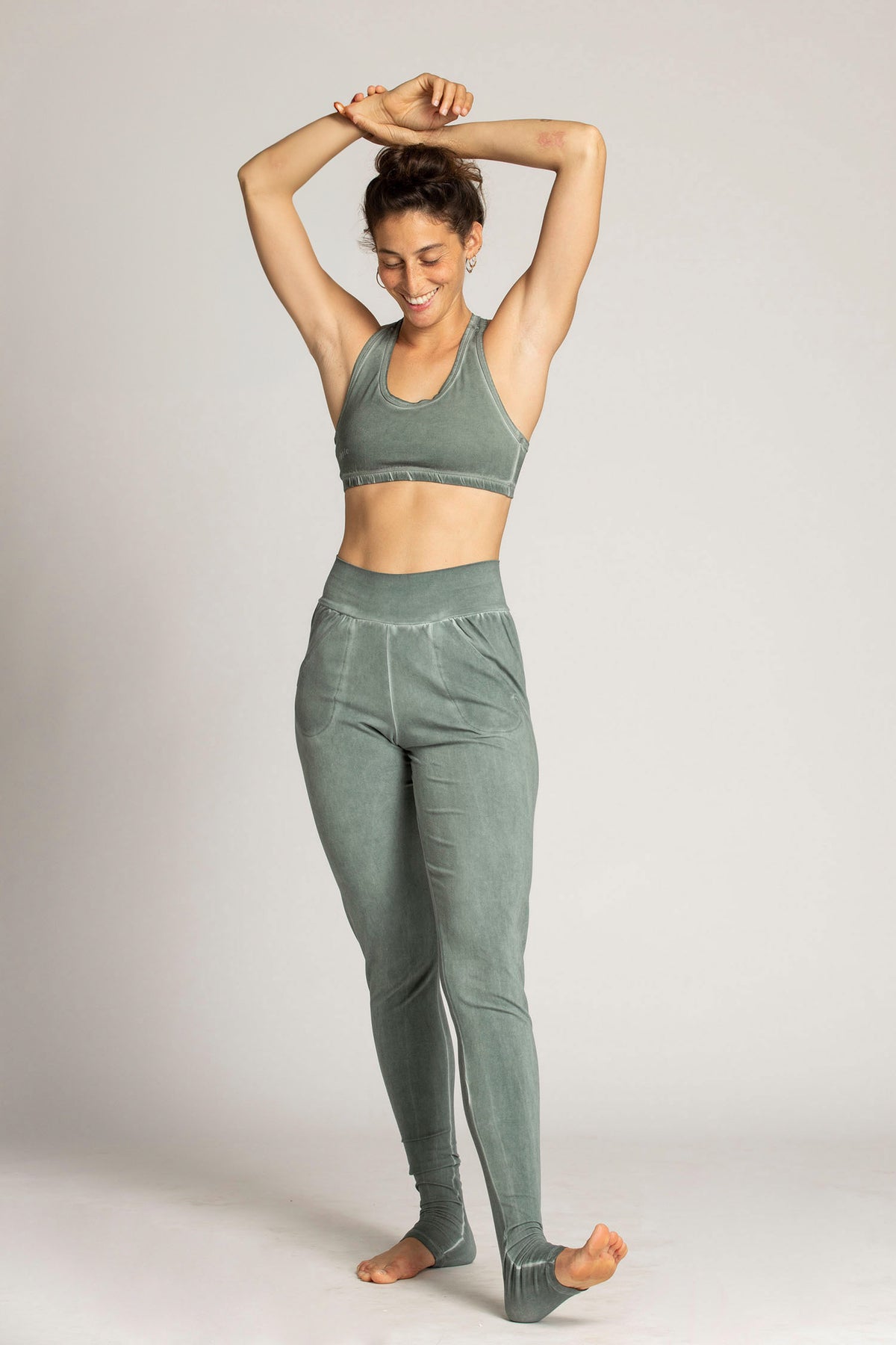 Stonewash Extra Long Slouchy Pants