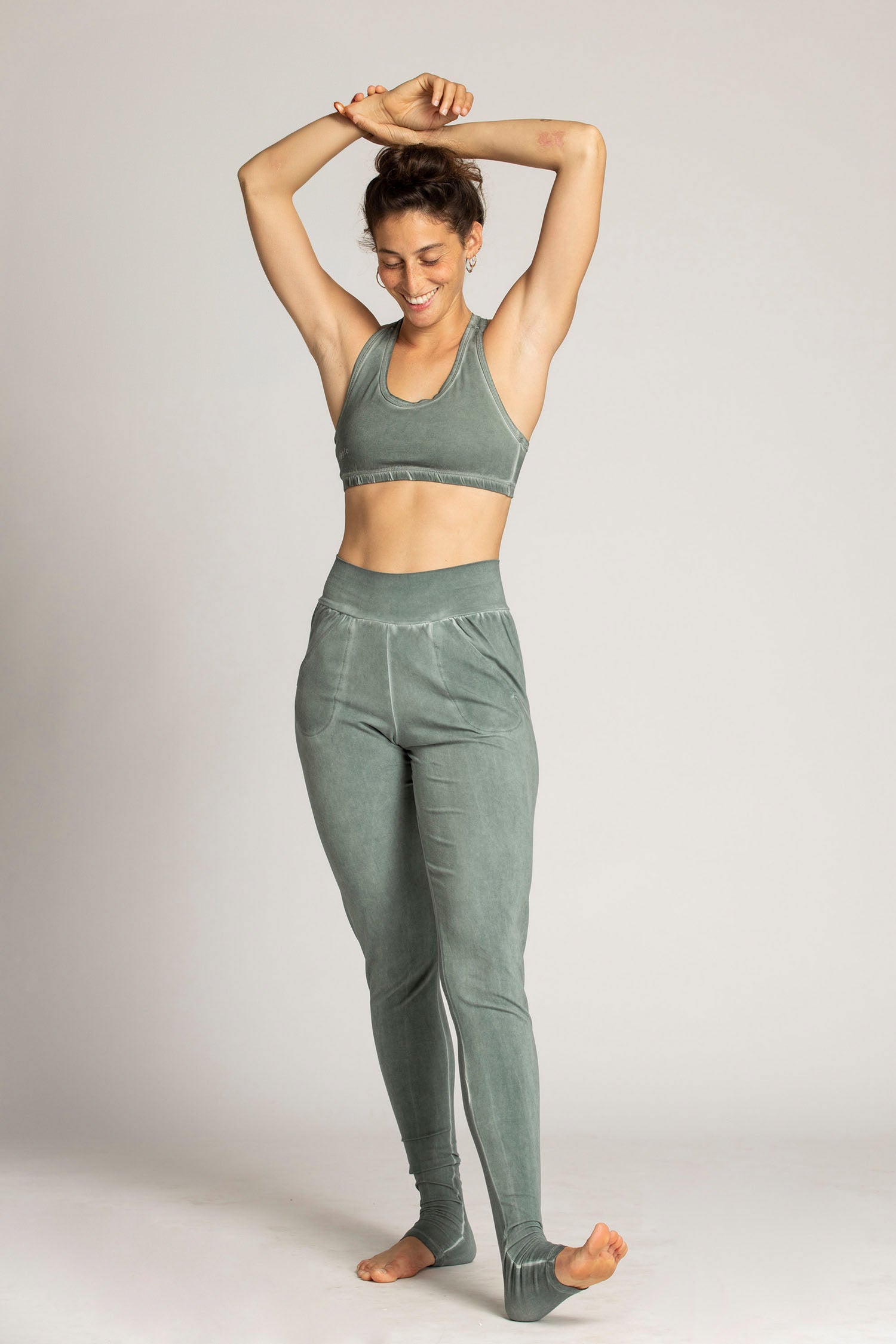 Stonewash Extra Long Slouchy Pants