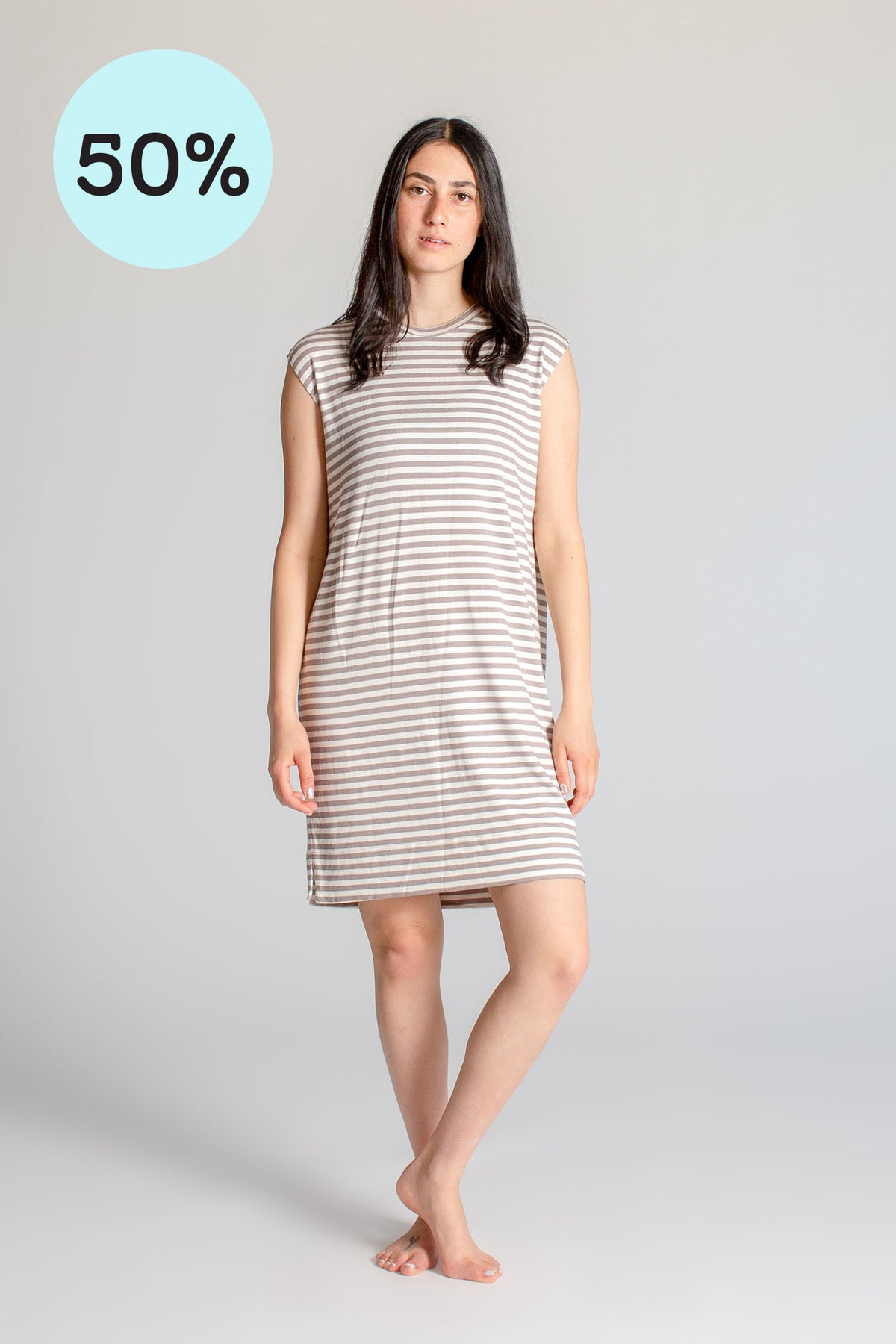 Limited Edition Striped Cup Sleeve Dress