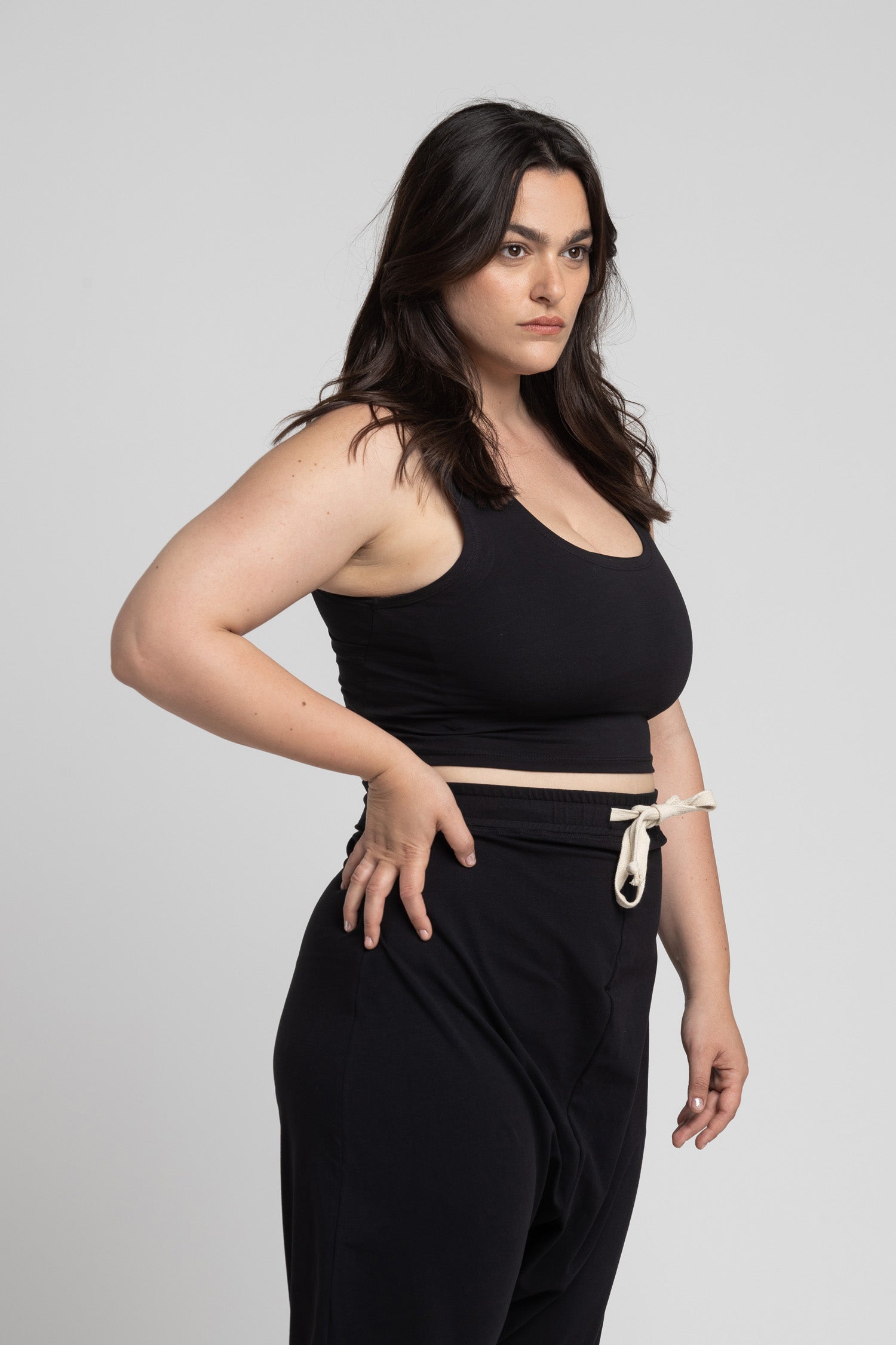 V Back Cropped Tank Top