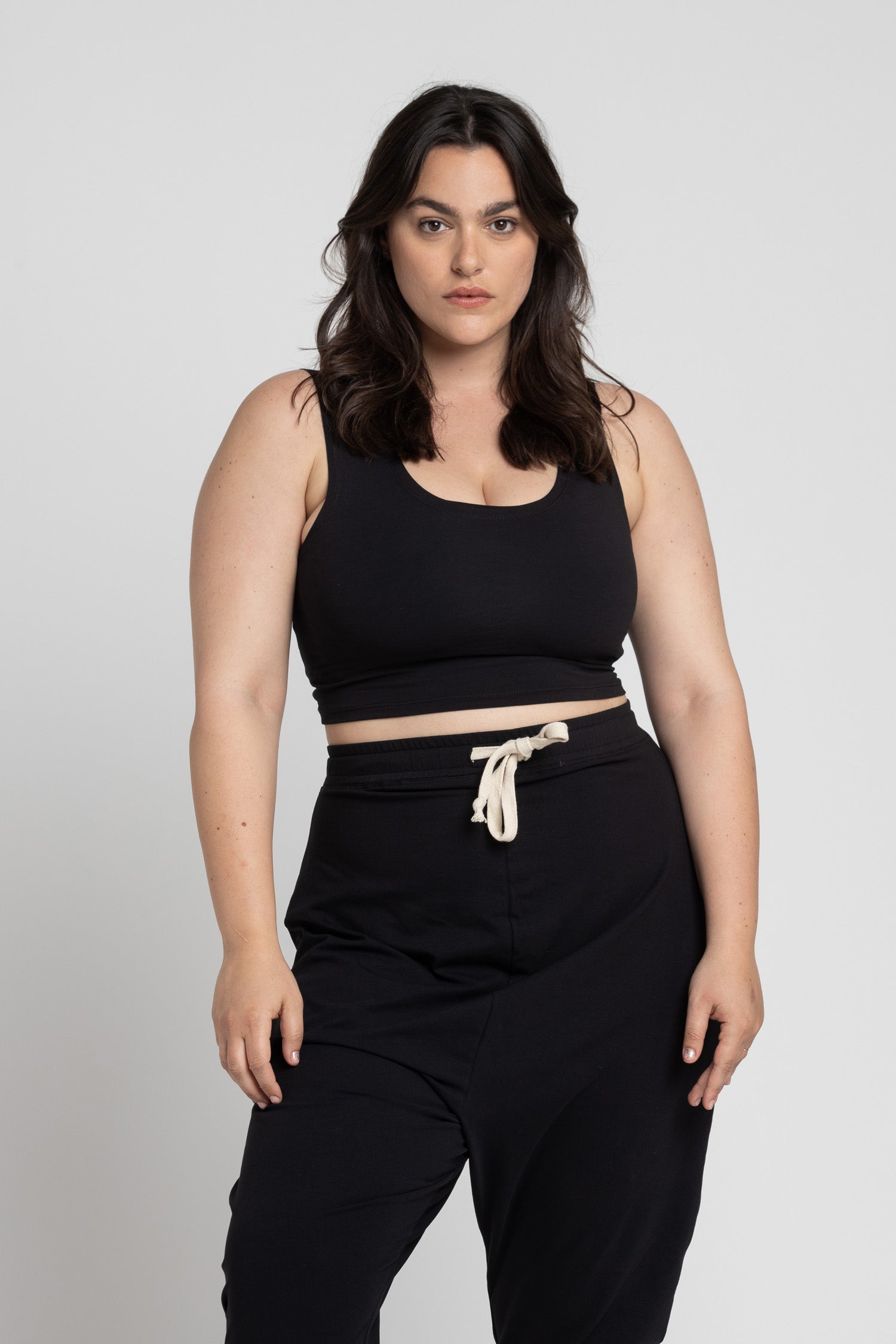 V Back Cropped Tank Top