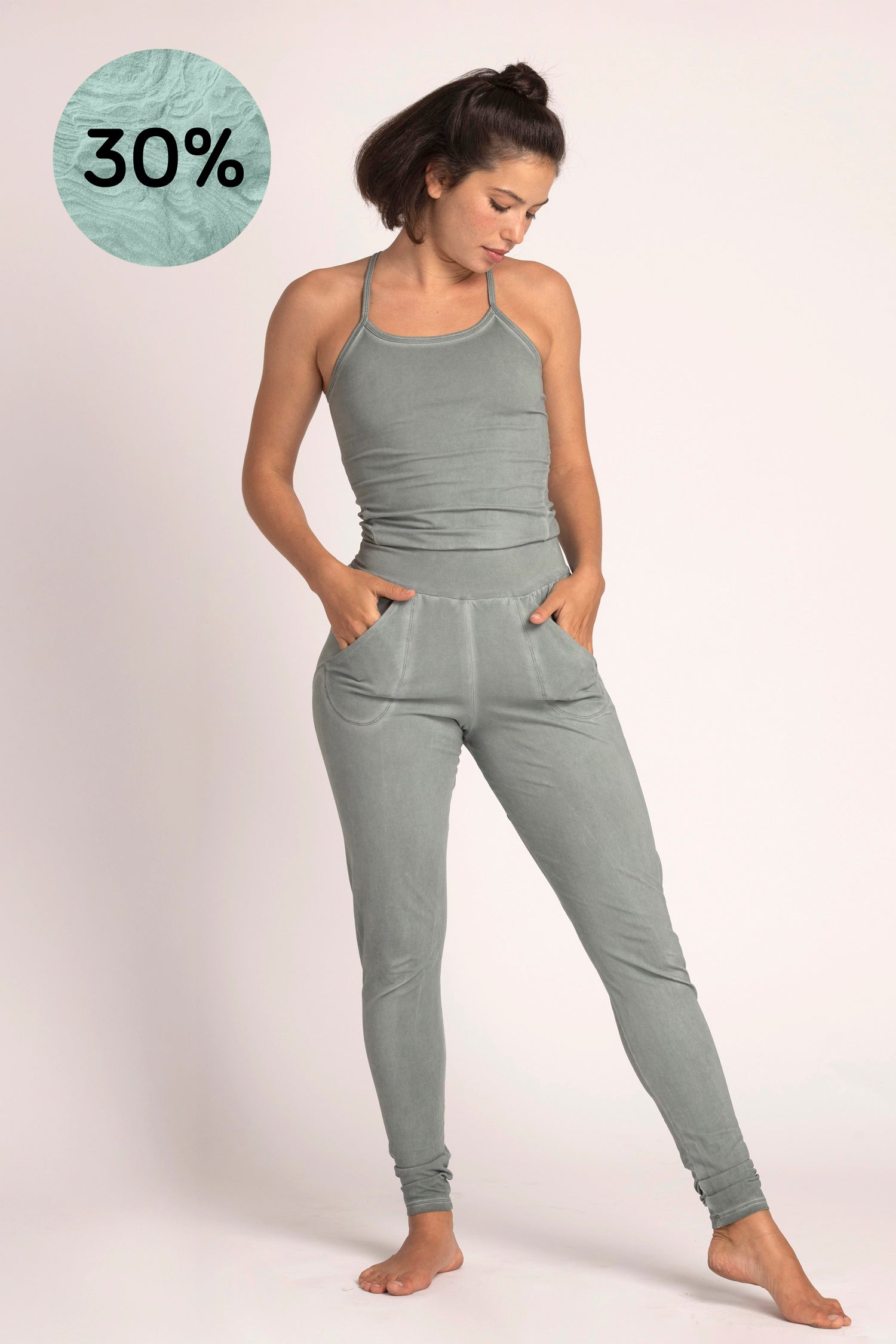 Stonewash Long Yoga Jumpsuit