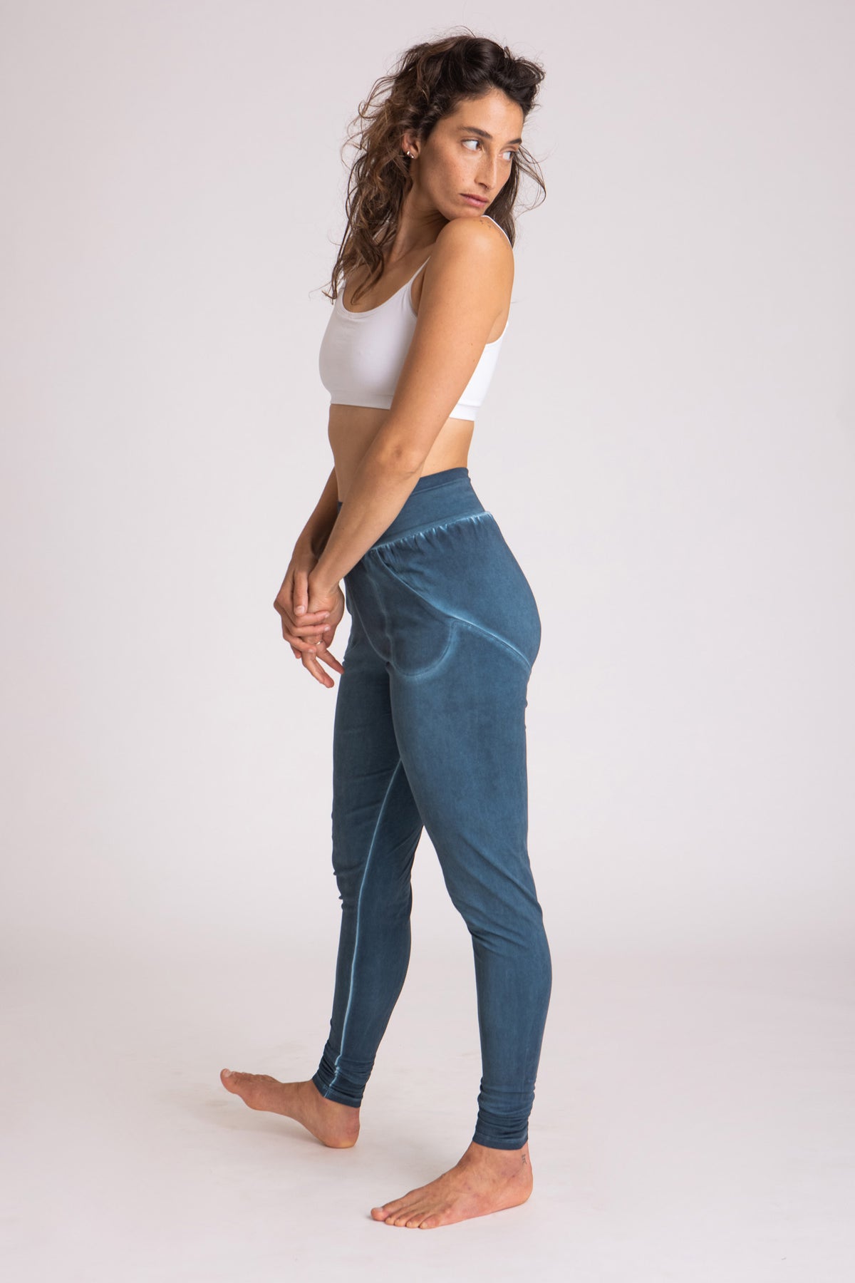 Stonewash Extra Long Slouchy Pants