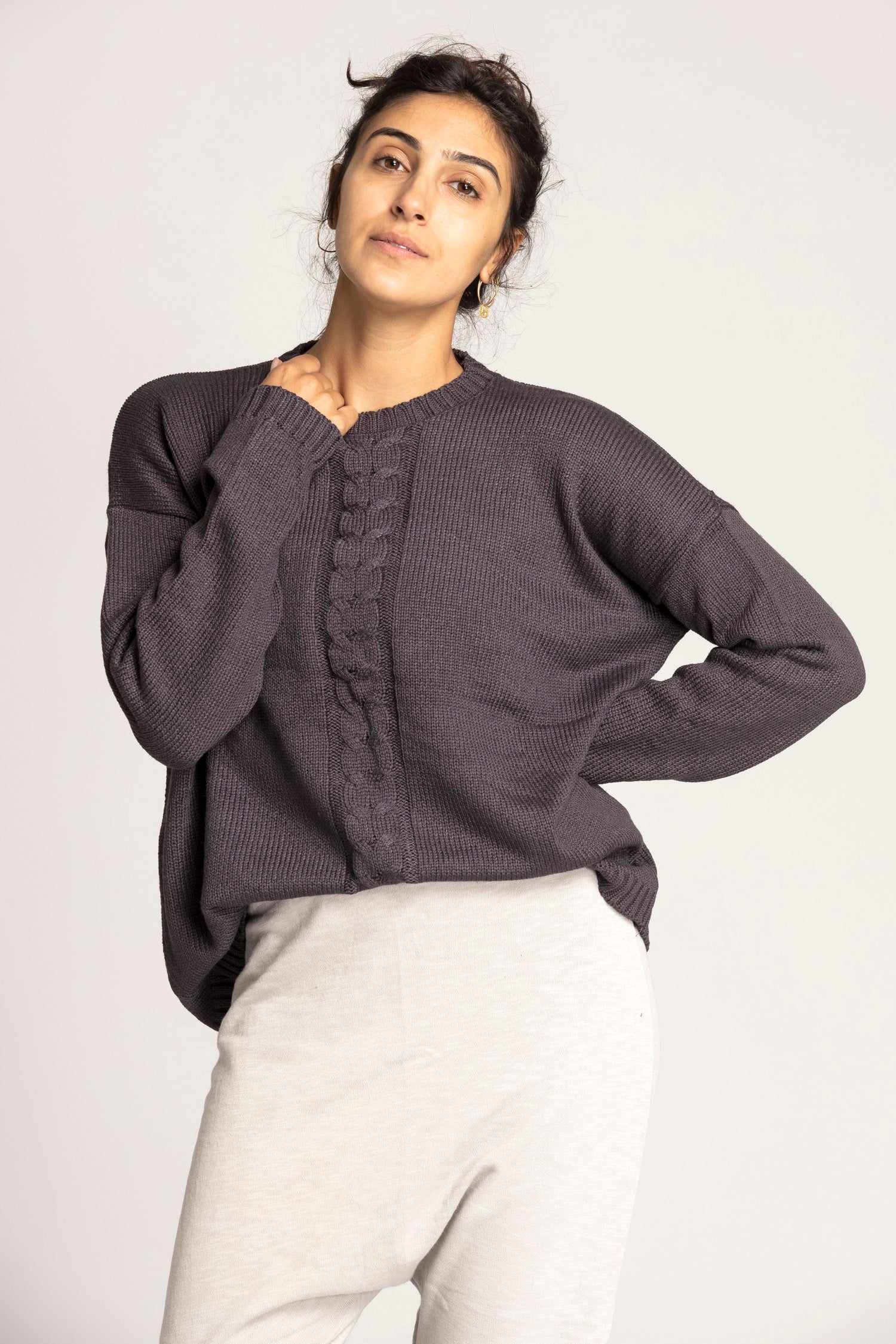 Knitted Braided Box Sweater