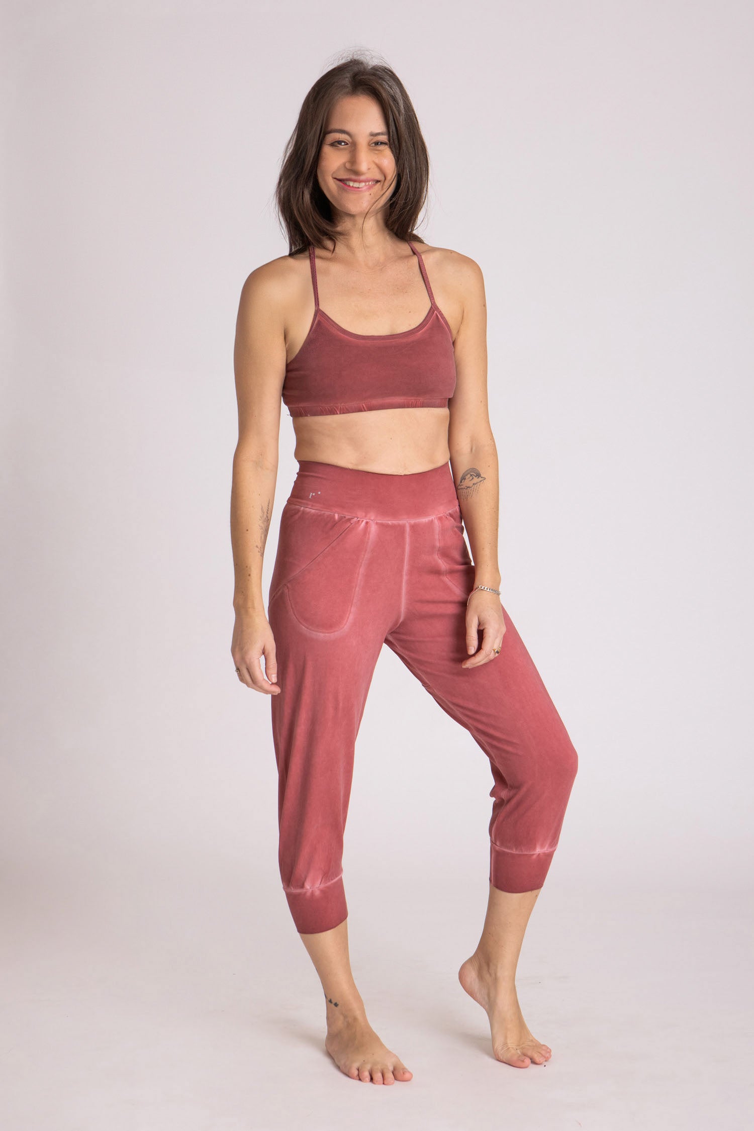 Stonewash Slouchy Capri Pants