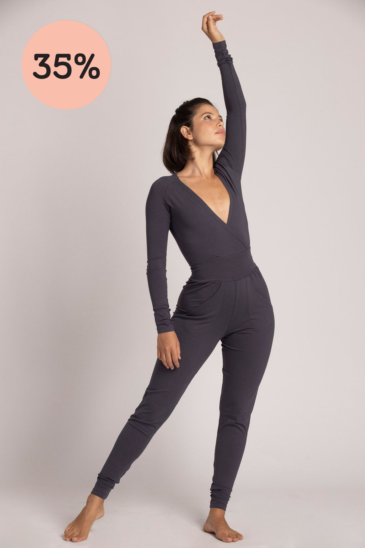 I’mPerfect Organic Cotton Long Sleeve Yoga Jumpsuit 35%off