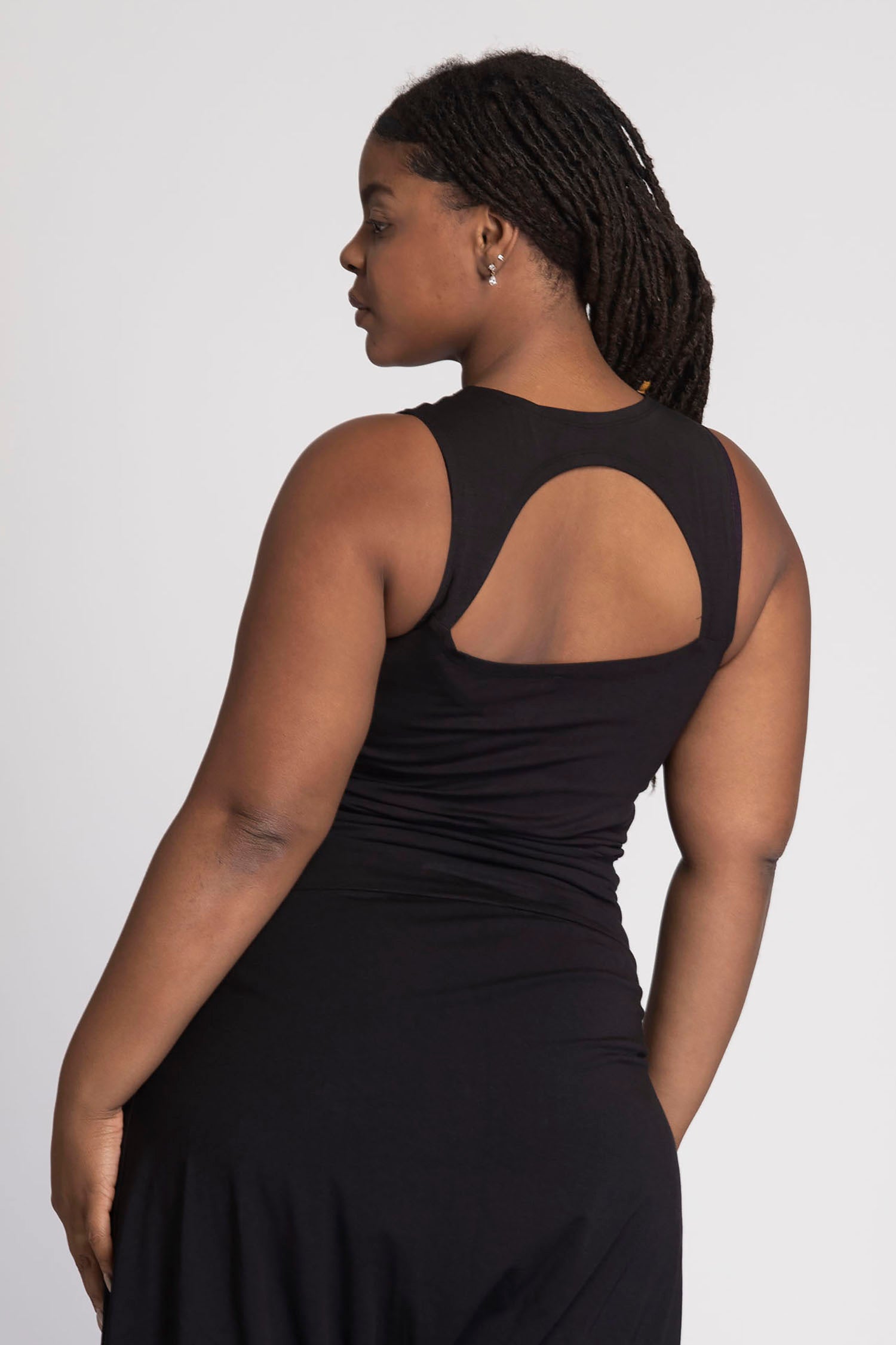 Organic Cotton Half Moon Open Back Tank Top