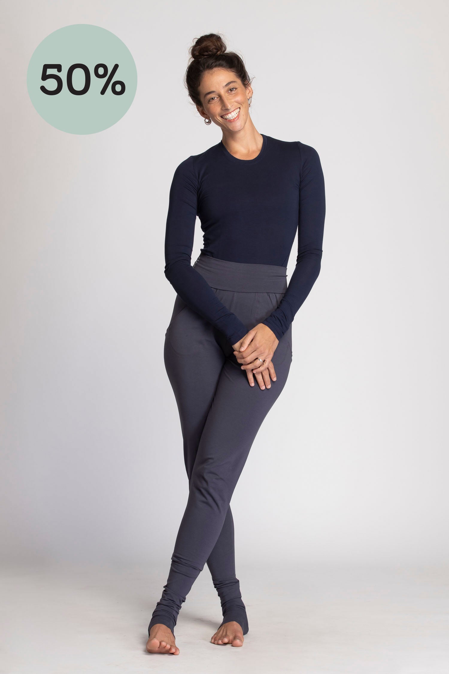 I'mPerfect Organic Cotton Extra Long Slouchy Pants 50%off