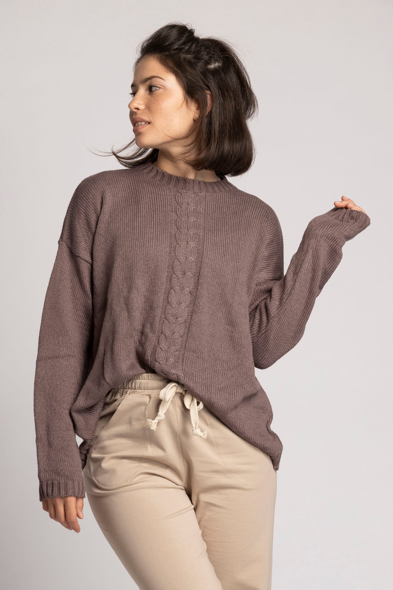 Knitted Braided Box Sweater