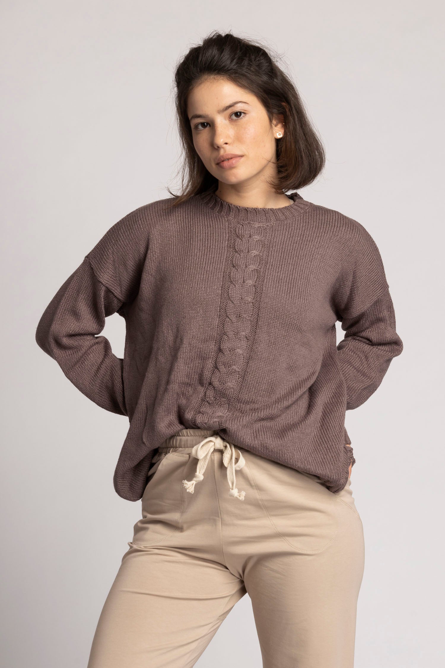 Knitted Braided Box Sweater