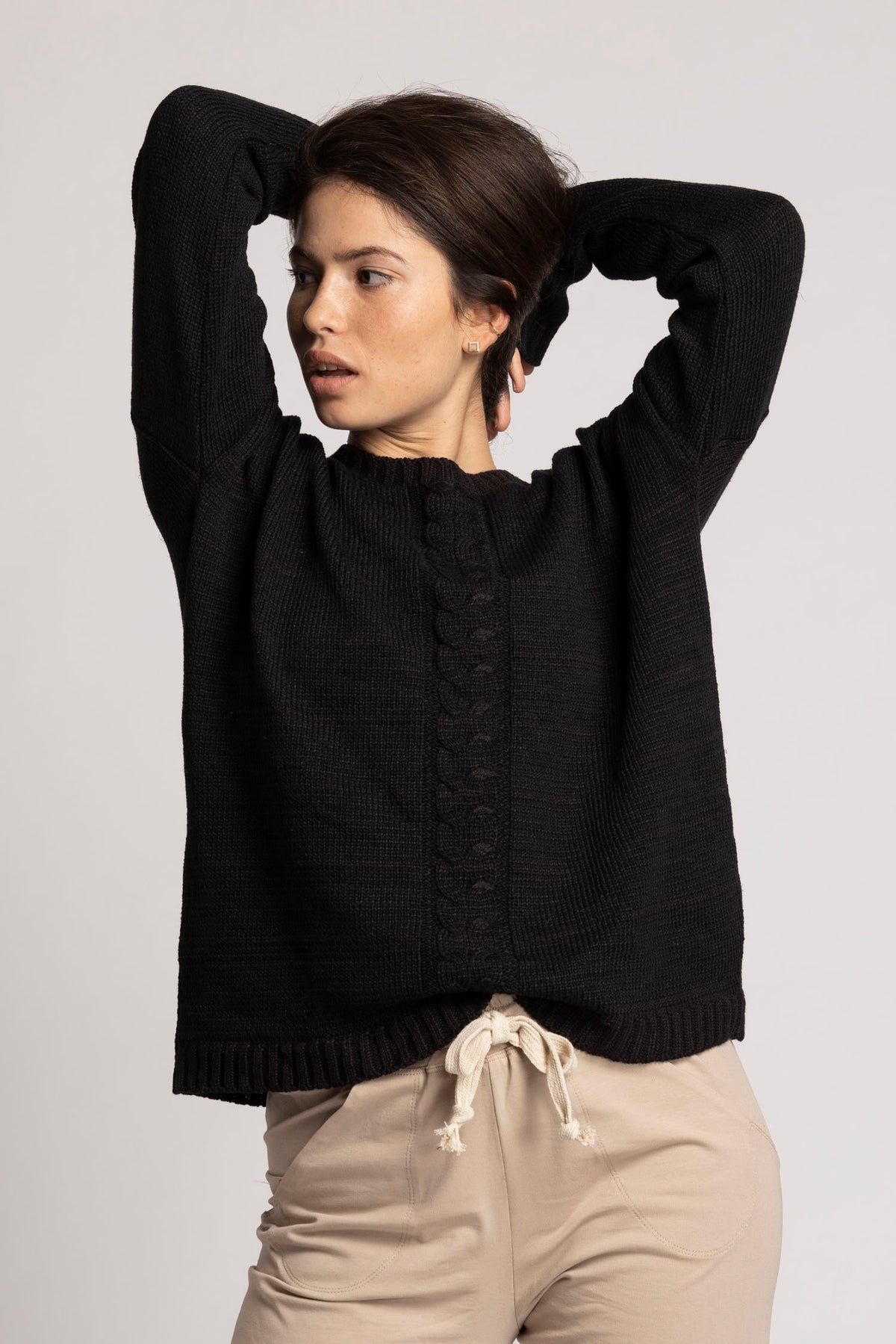 Knitted Braided Box Sweater