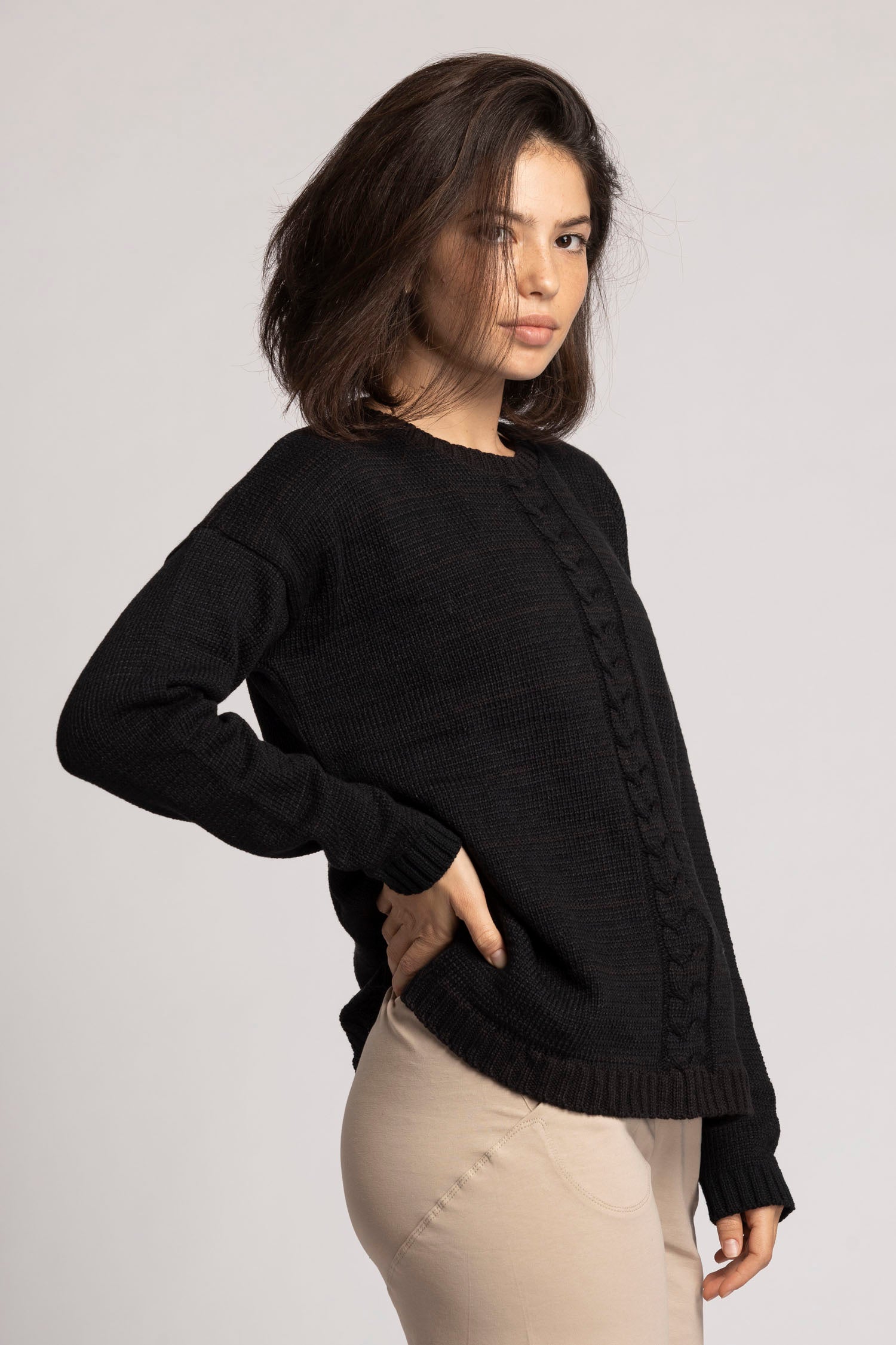 Knitted Braided Box Sweater