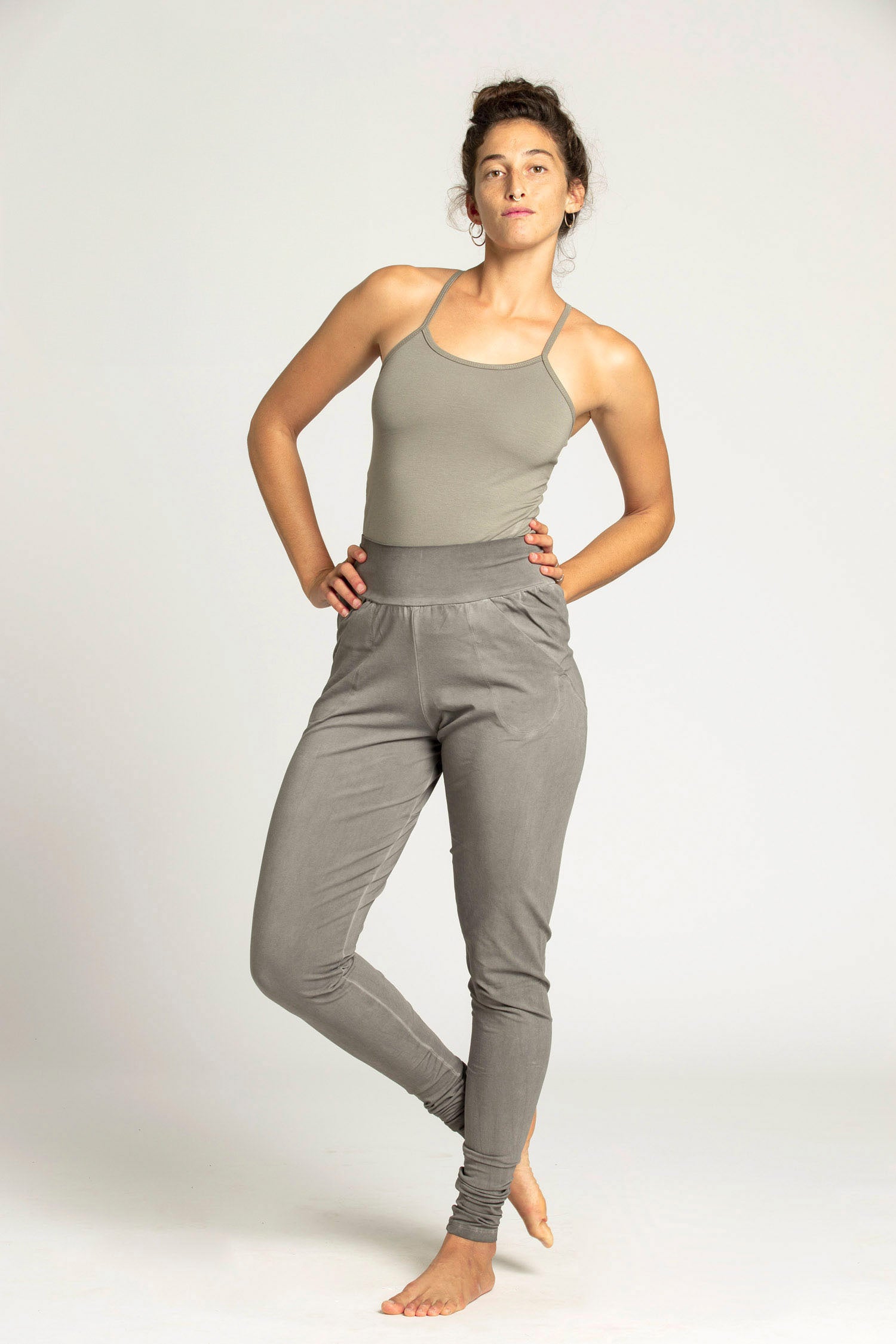 Stonewash Extra Long Slouchy Pants