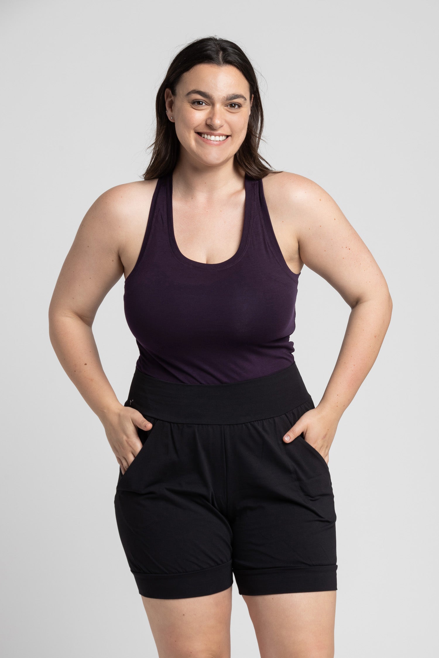 Eggplant Soft Racer Tank Top